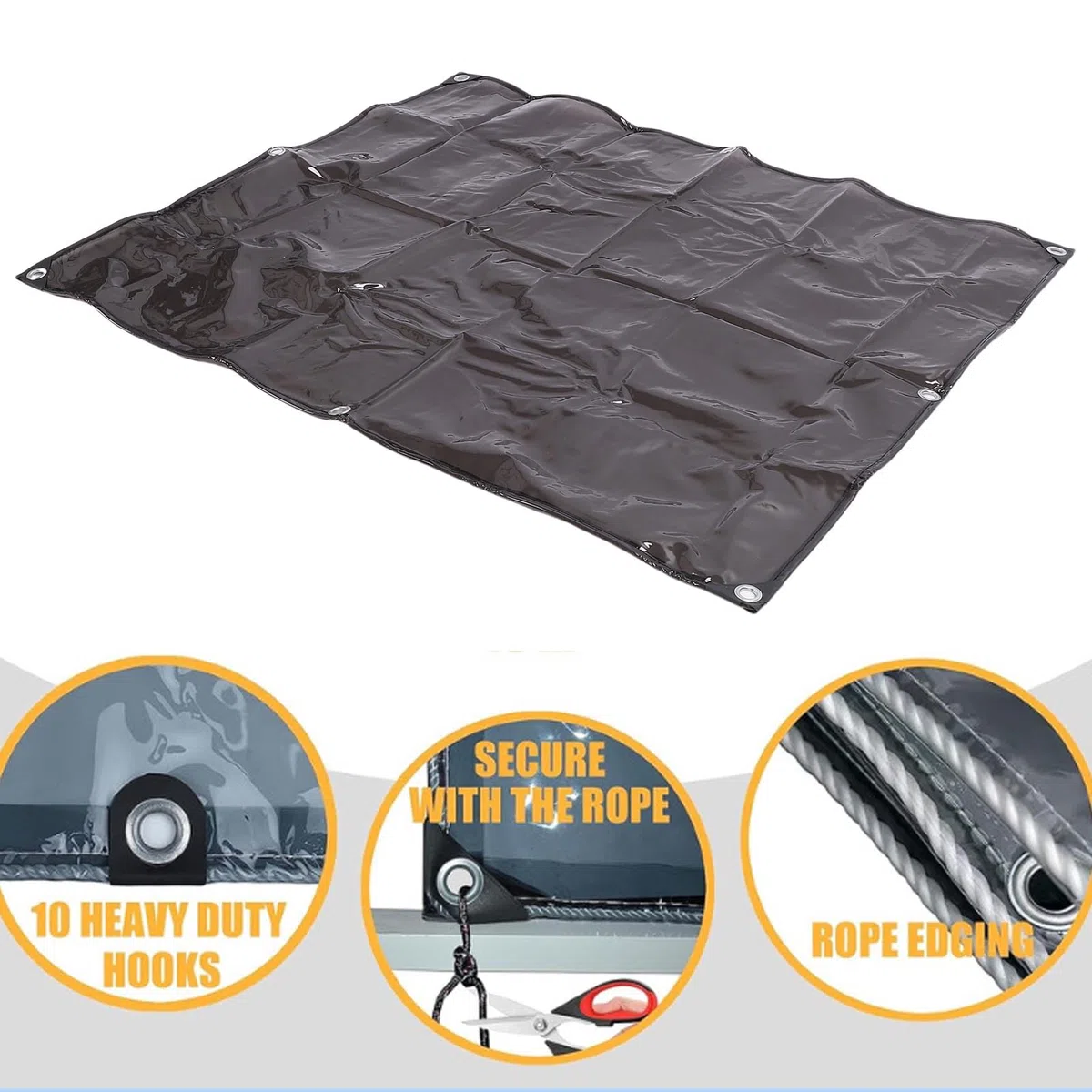 Cubierta Superior de la Carretilla Elevadora, 53x45in Universal Fork Truck Sunshade Top Top -Water Proof 50% Transparente PVC Tarklifts Cubierta del Techo