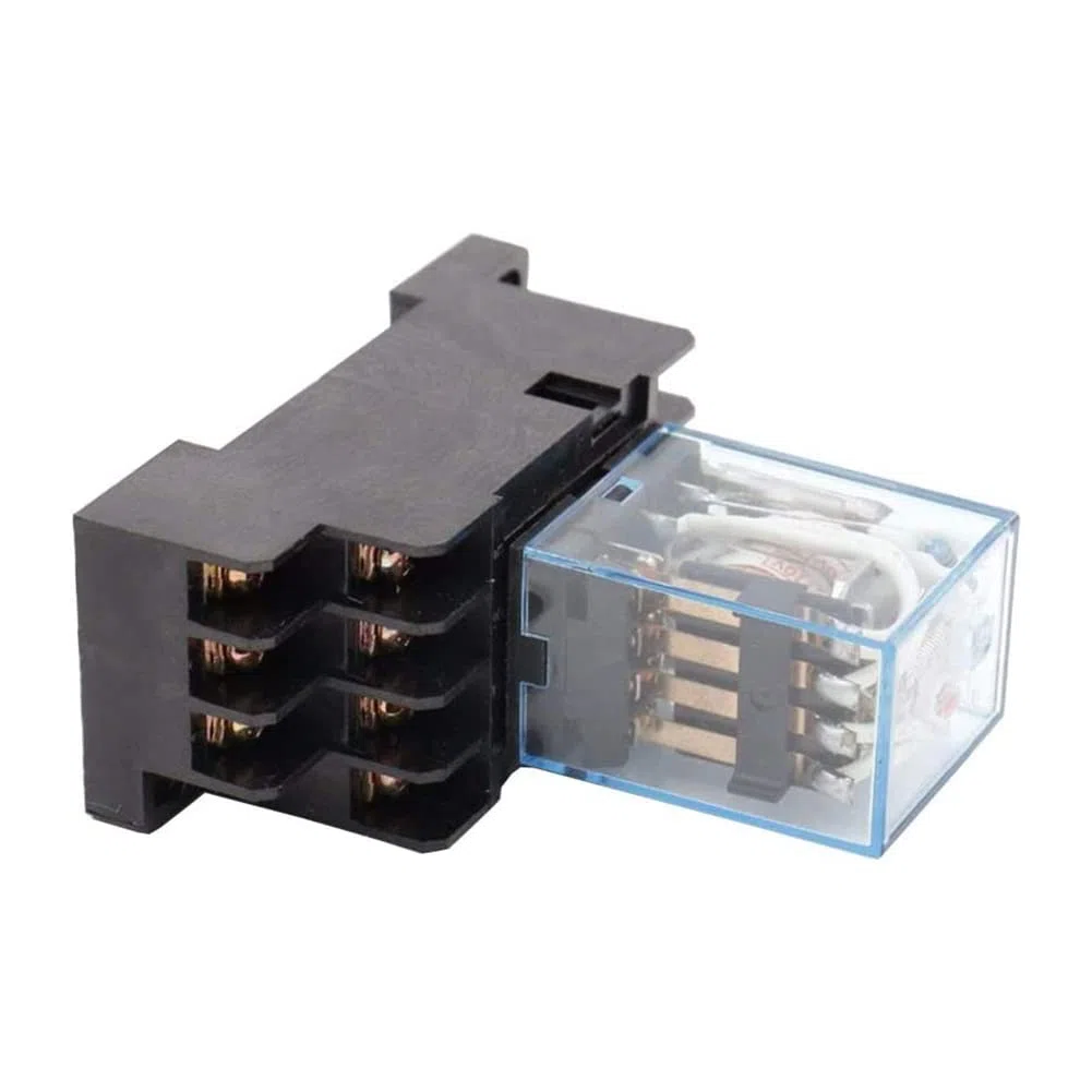 10Pc MY4NJ 14PIN 4DPDT Mini Relé ElectromagnéTico ElectróNico 5A Bobina con Base de Enchufe PYF14A AC 220V