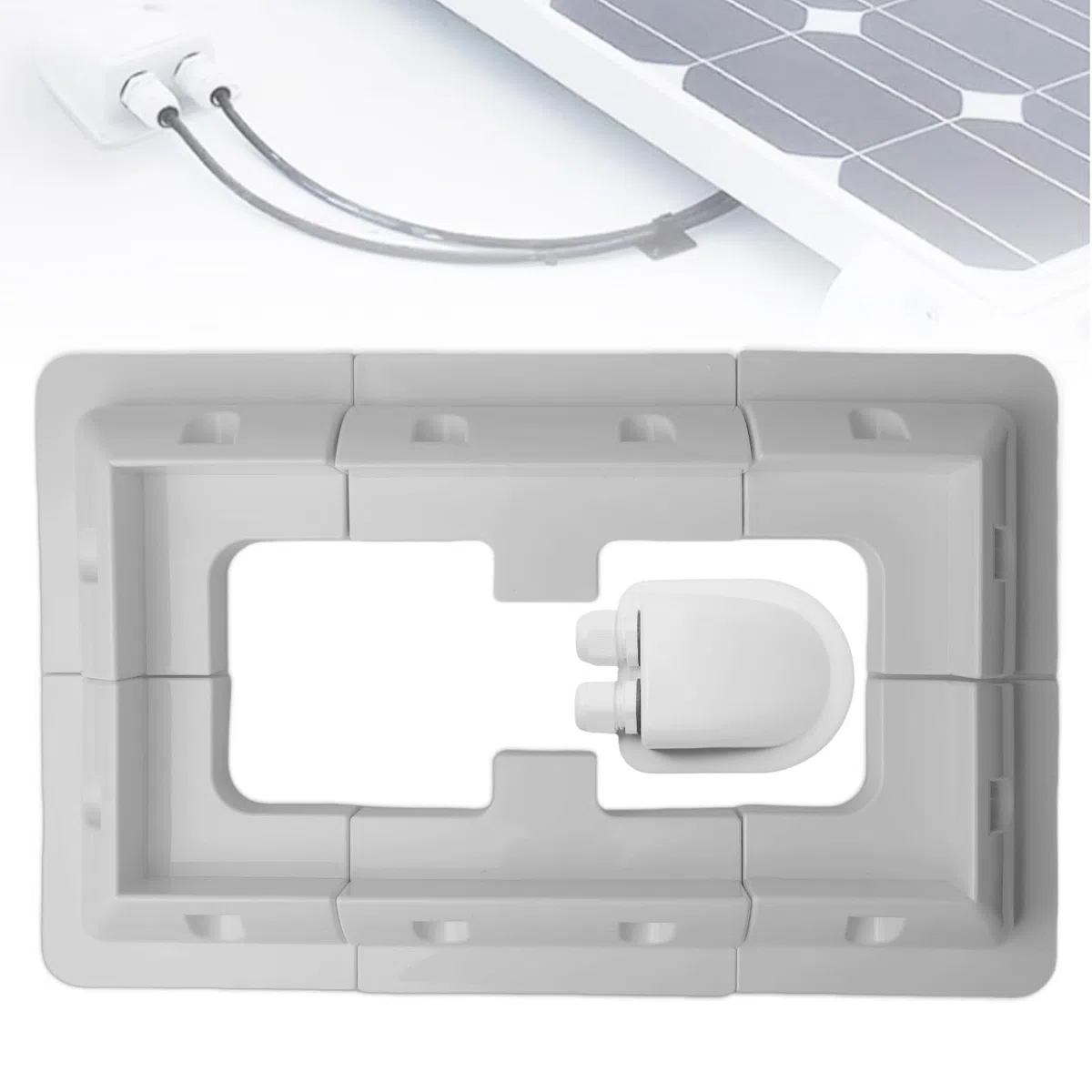 7 soportes de panel solar para autocaravana, soporte de montaje para panel solar, soportes laterales, ABS para paneles solares, soporte de esquina para paneles solares, juego de soportes de esquina