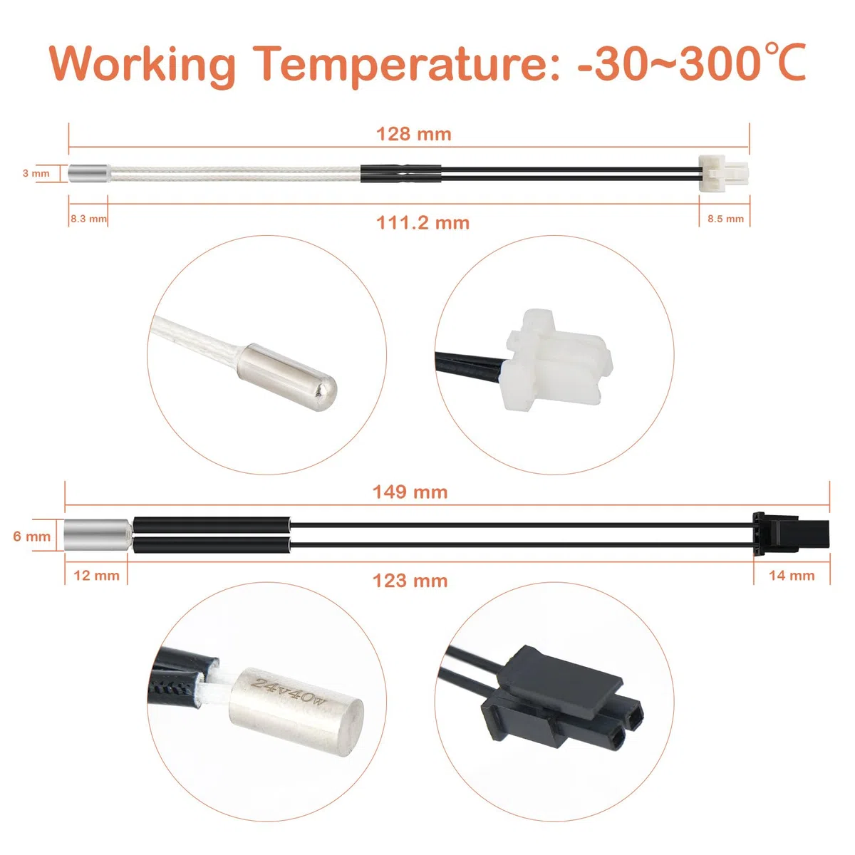 24 V 40 W MK4 XL Hotend para Prusa, Hotend Kit de cabezal de impresión, bloque de calefacción, boquilla de acero endurecido, boquilla de 0,4 mm, extrusora Hotend para Prusa i3 MK4/XL