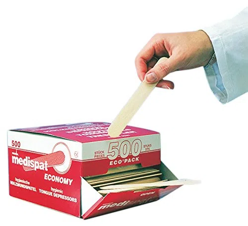 Medi Spat 01313362 Madera Bajalenguas, Ecopack (500 unidades)