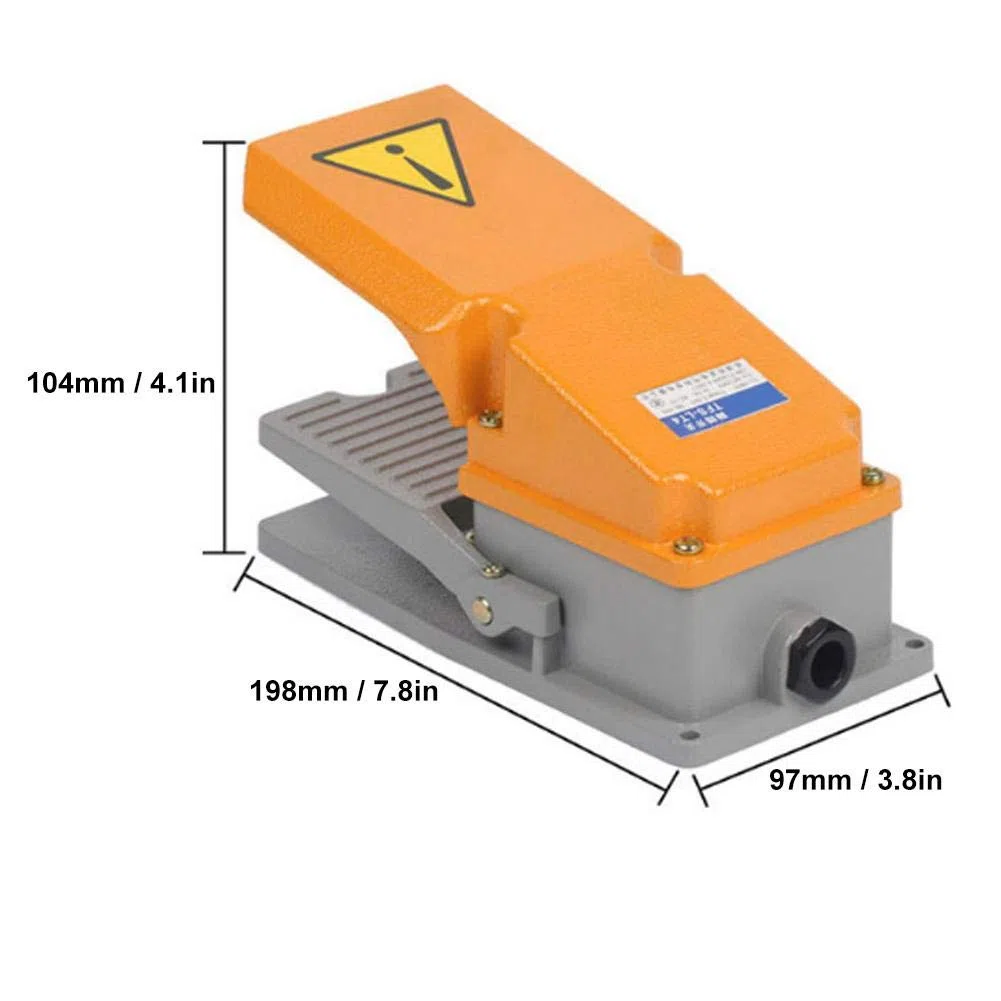 Controlador de pie de carcasa de aluminio industrial interruptor de pedal con contacto instant¨¢neo para equipo de m¨¢quina herramienta