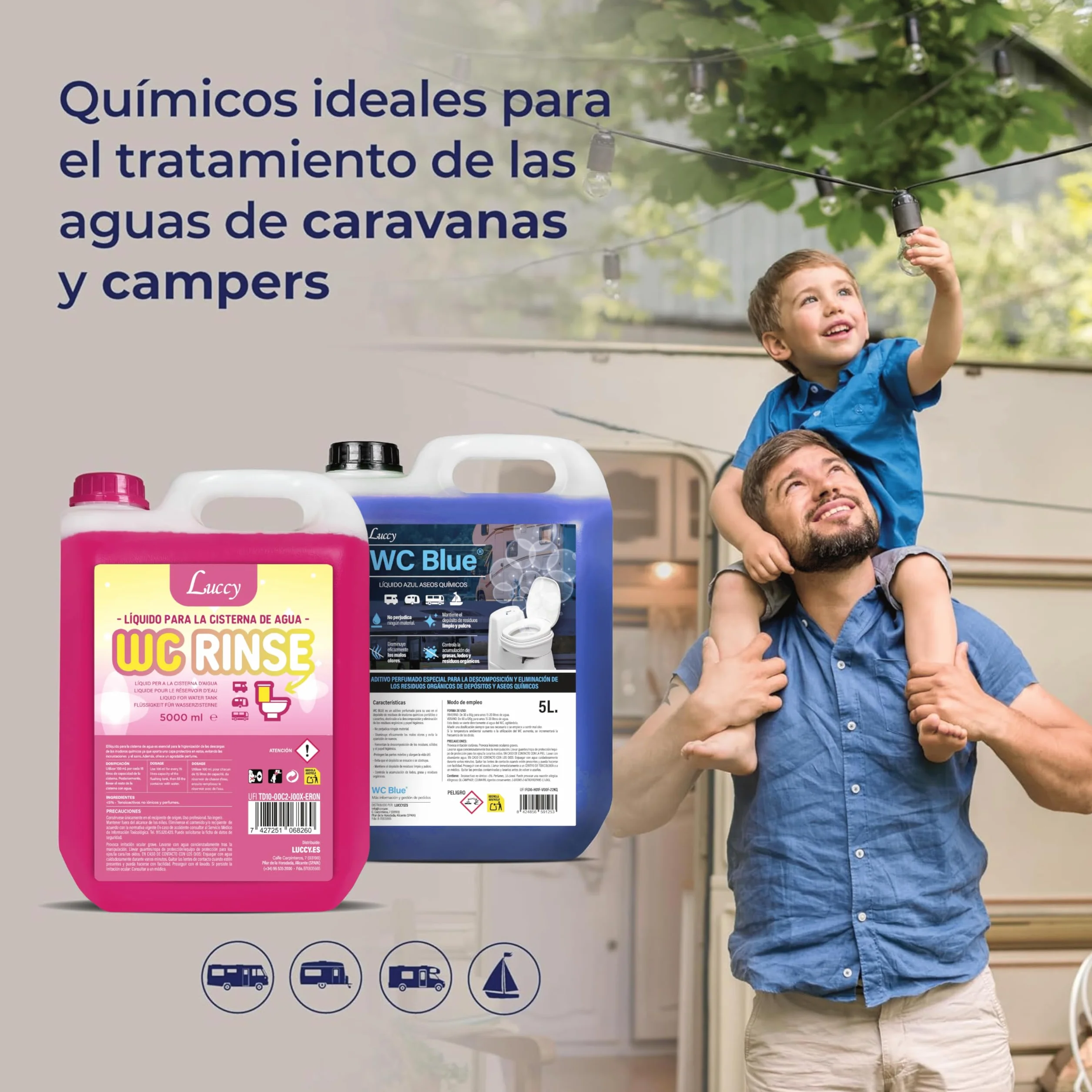 LUCCY WC Rinse 5 Litros - Aditivo para Cisterna del Inodoro - Limpieza de la Taza del WC