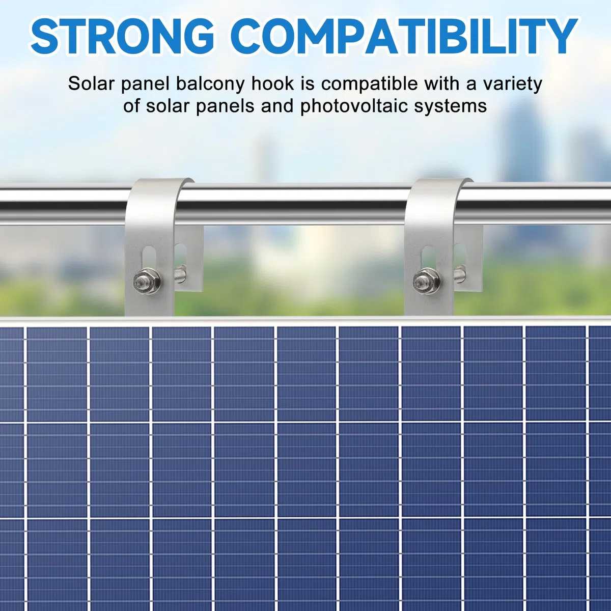 4 Piezas Soporte de Placa Solar, Fijación para Panel Solar Universal de 304 Acero Inoxidable, Ganchos para Fotovoltaicos Solar para Balcón, Fijación para Panel Solar para Balcón