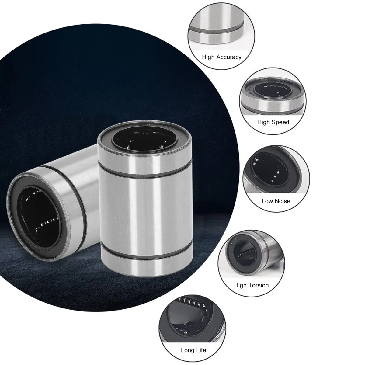 Rodamientos de bolas lineales LM30UU de 2 uds, buje de rodamiento de bolas de eje de movimiento lineal de 30mm ID 45mm OD 64mm de ancho para máquina CNC de impresora 3D