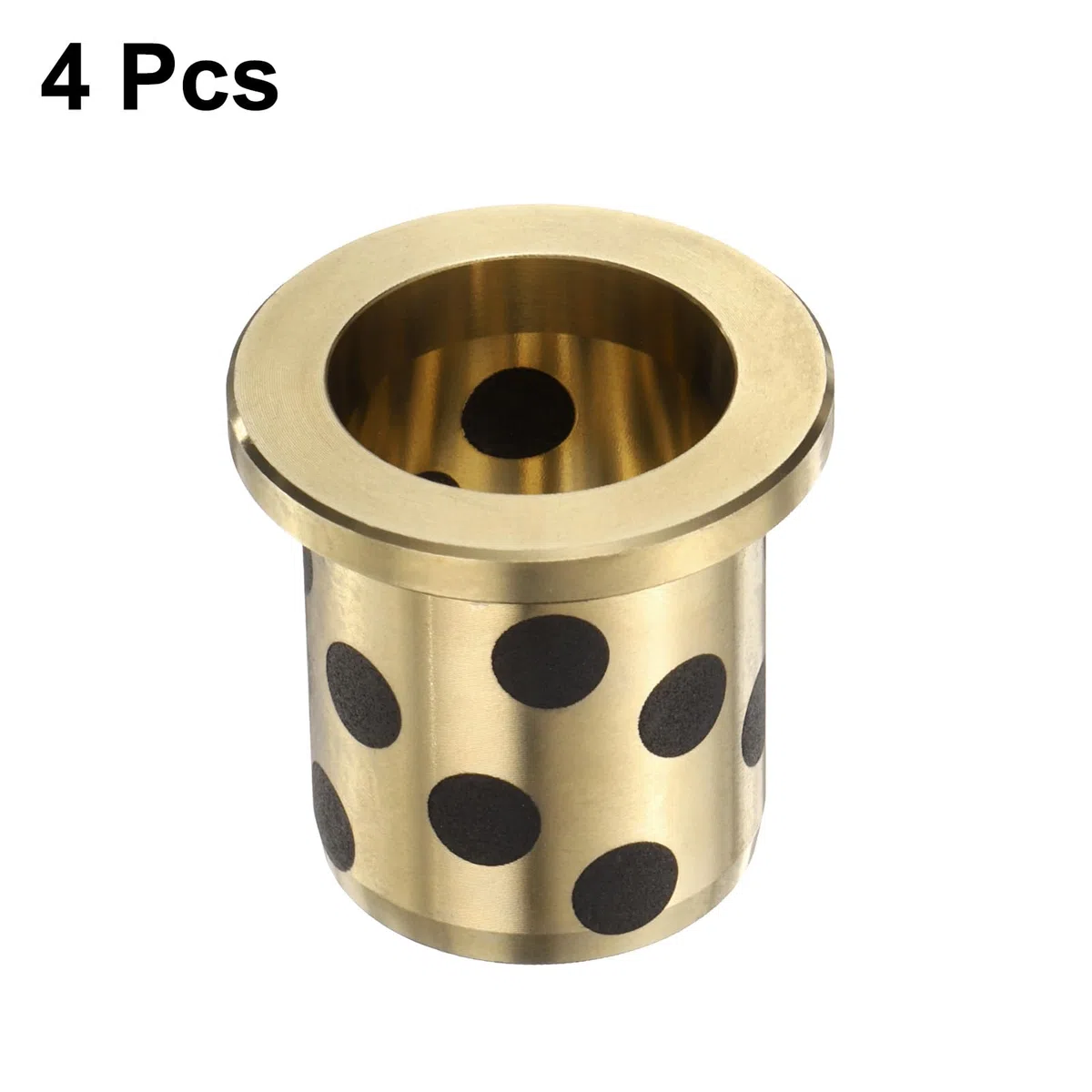 QUARKZMAN 4 Piezas de Cojinetes de Manga Bridada 16mm de Diámetro X 20mm de Diámetro Exterior X 25mm de Altura, Cojinetes de Manga de Bronce Grafito Envueltos Sin Aceite