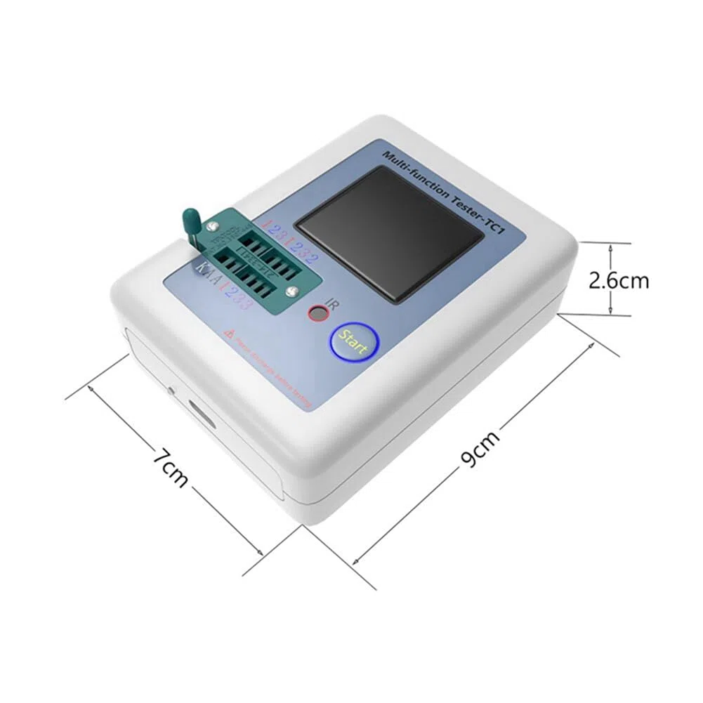 LCR TC1 Pantalla LCD TFT de 1,8 Pulgadas MultíMetro Probador de Transistores Diodo Triodo Condensador Medidor de Prueba de Resistencia