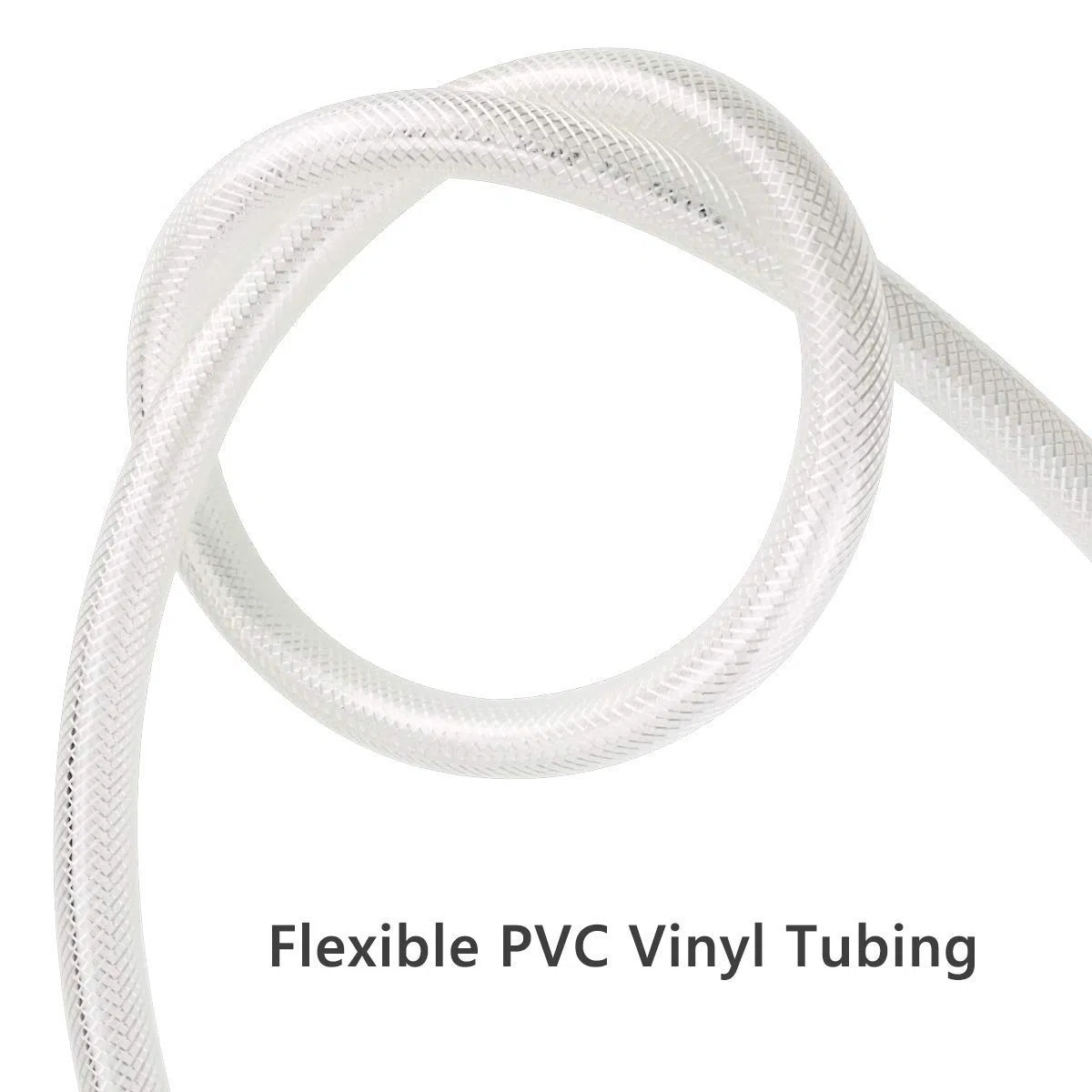 Tubo de vinilo de PVC transparente trenzado de alta presión de 3/4 pulgadas de diámetro interior x 10 pies, tubo de vinilo flexible, tubo de manguera de vinilo reforzado resistente, sin BPA y no