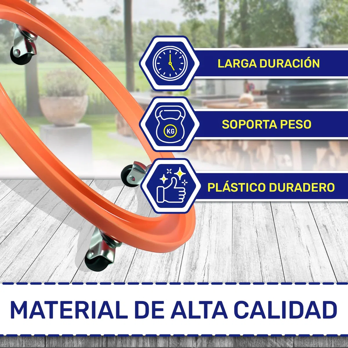 Soporte Bombona Butano Gas Ø 320-250 mm con 4 Ruedas Giratorias Metálicas - MONTERAL