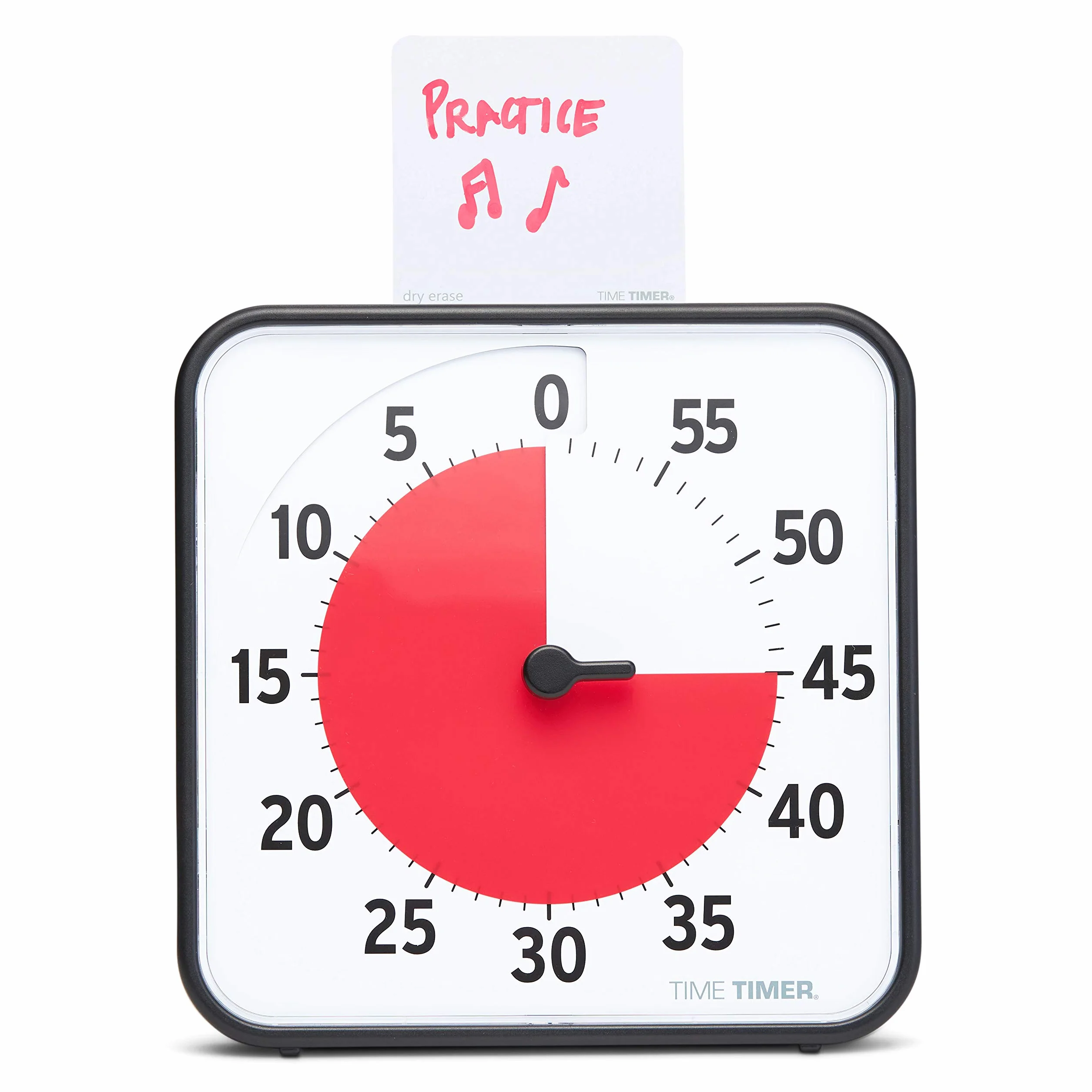 Time Timer Original Mediano, 19x19cm - Temporizador Visual de 60 Minutos - Reloj de Cuenta Regresiva para el Aula o reuniones para niños y Adultos (Negro)