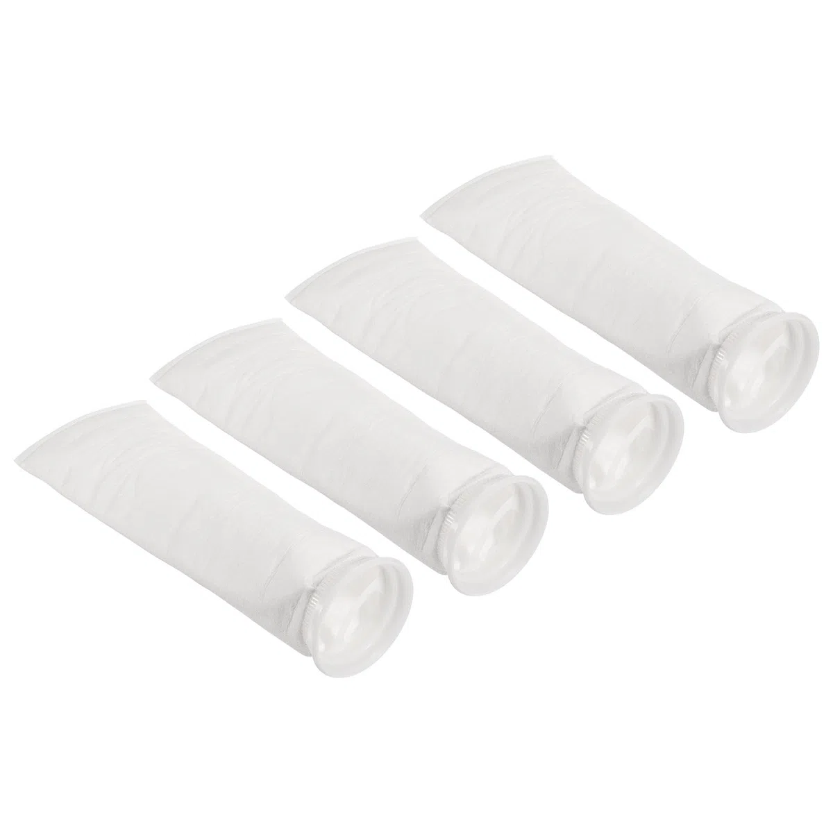 PATIKIL 4 Pulgadas Anillo Filtro Calcetines 5 Micras, 4 Paquete Malla Bolsas Piscina Desnatador Cesta, Blanco