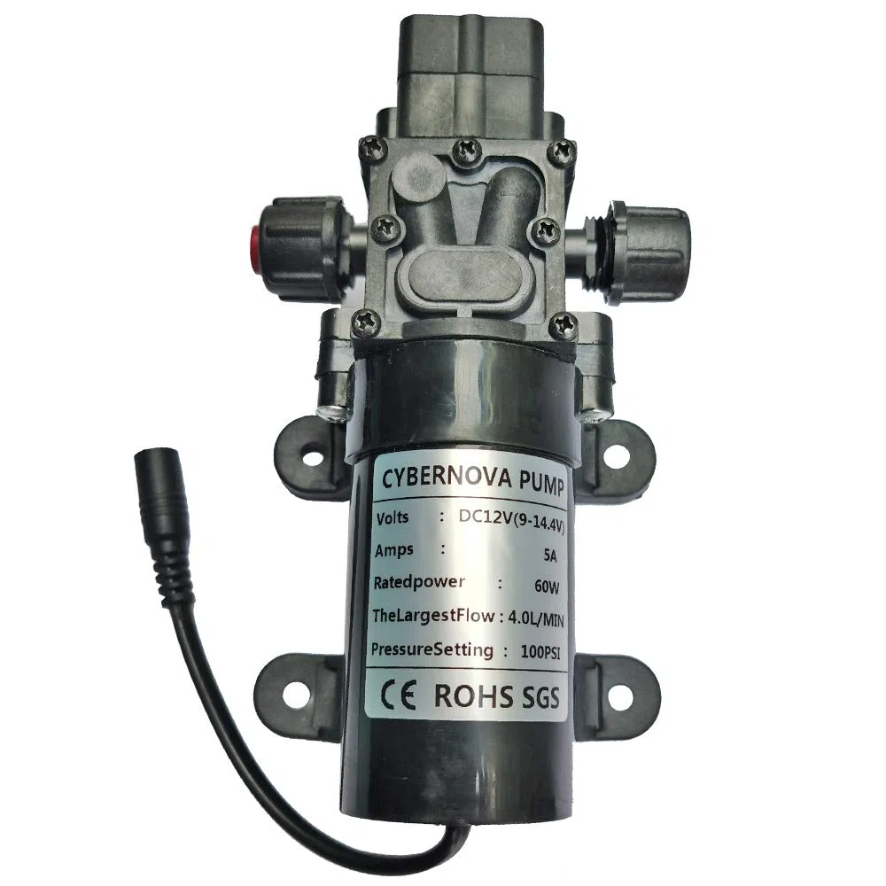 CYBERNOVA DC12V 100 PSI 4 L/m Bomba de arranque automático con diafragma de alta presión con interruptor de presión para caravana, barco, caravana, caravana, jardín (con interfaz DC hembra)