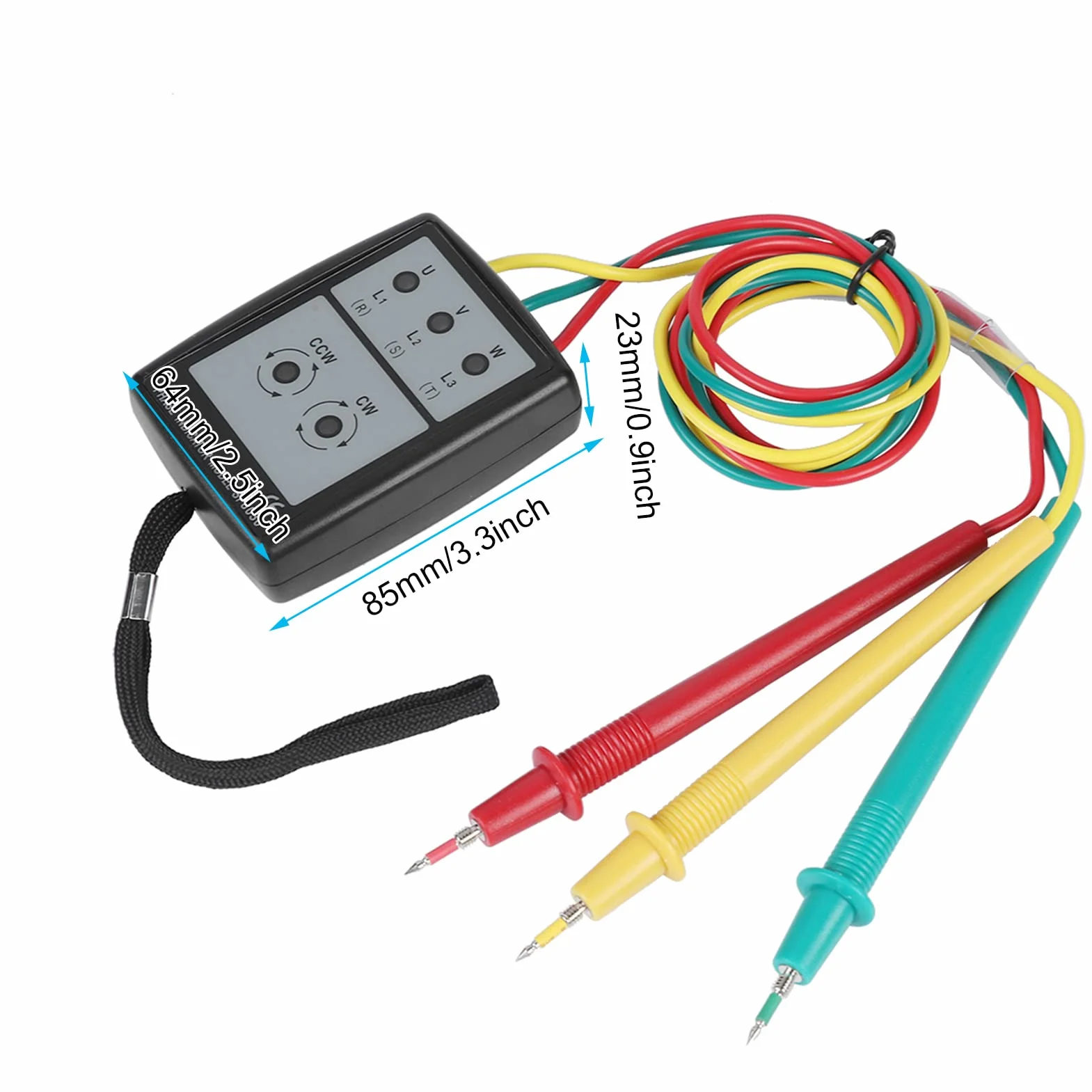 SP8030 Probador de rotación de secuencia trifásica Indicador digital de rotación de fase Medidor de zumbador LED 200 V-480V CA