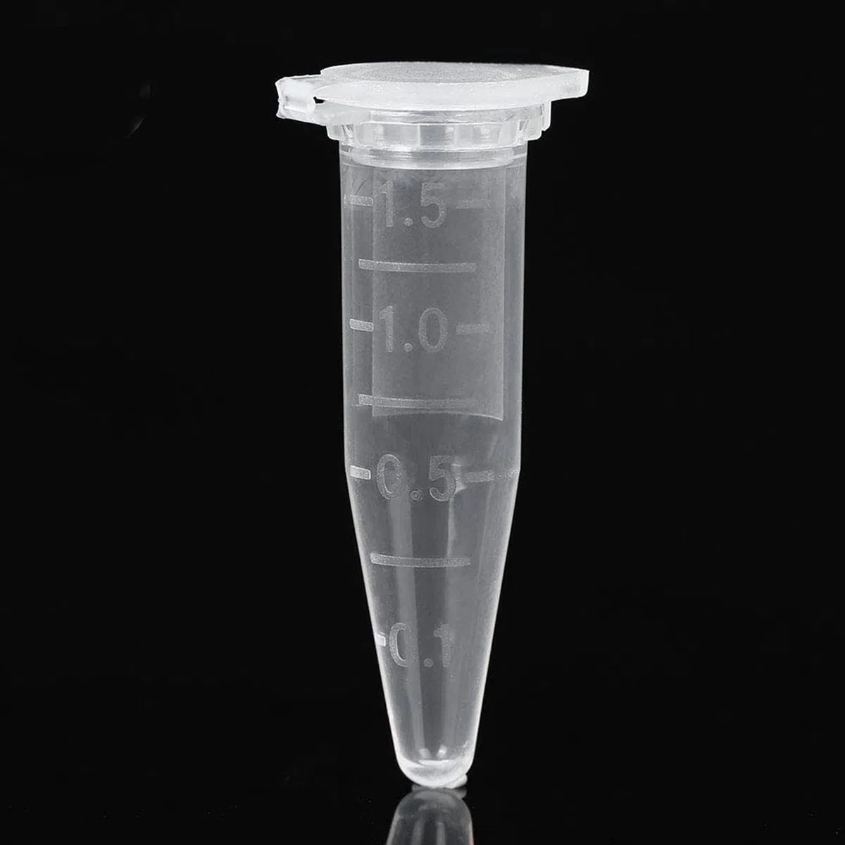 2000 mini tubos centrífugos de 1,5 ml de plástico transparente raduado con tapa a presión