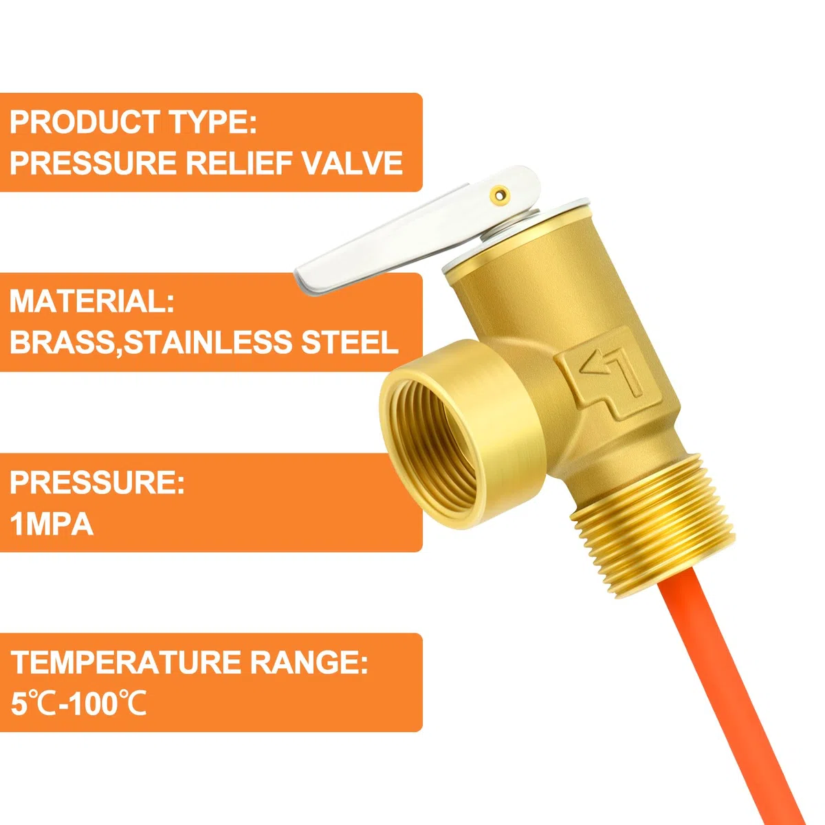 GASHER 3/4" BSP Válvula de alivio de presión y temperatura del calentador de agua para vehículos recreativos con sonda revestida de epoxi, para depósitos de calentadores de agua caliente