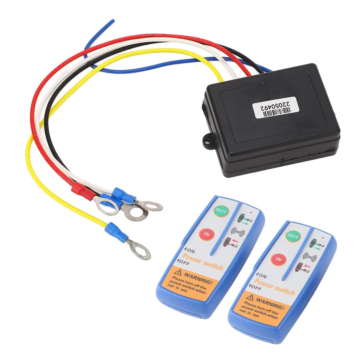 Keenso de Control Remoto de Cabrestante Inalámbrico de 12 V, Auriculares Duales con Función de Entrada y Salida de Energía para Cabrestantes de Camión ATV SUV de 17000 LB