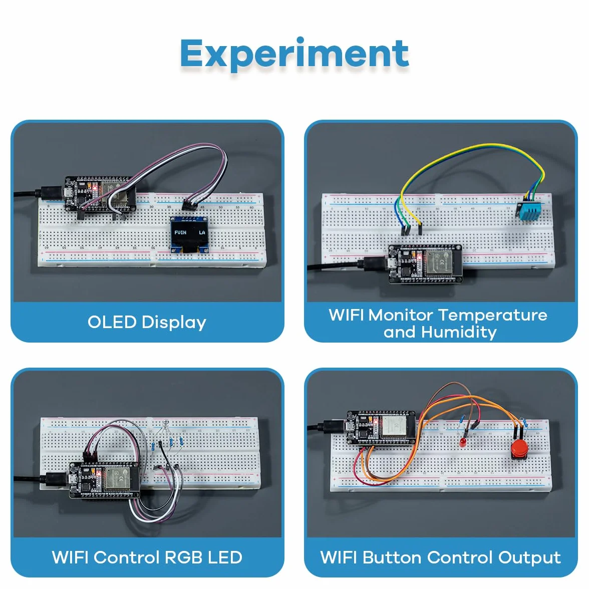 LAFVIN Kit básico de inicio para placa de desarrollo ESP32 ESP-32S WiFi I OT con tutorial compatible con Arduino IDE