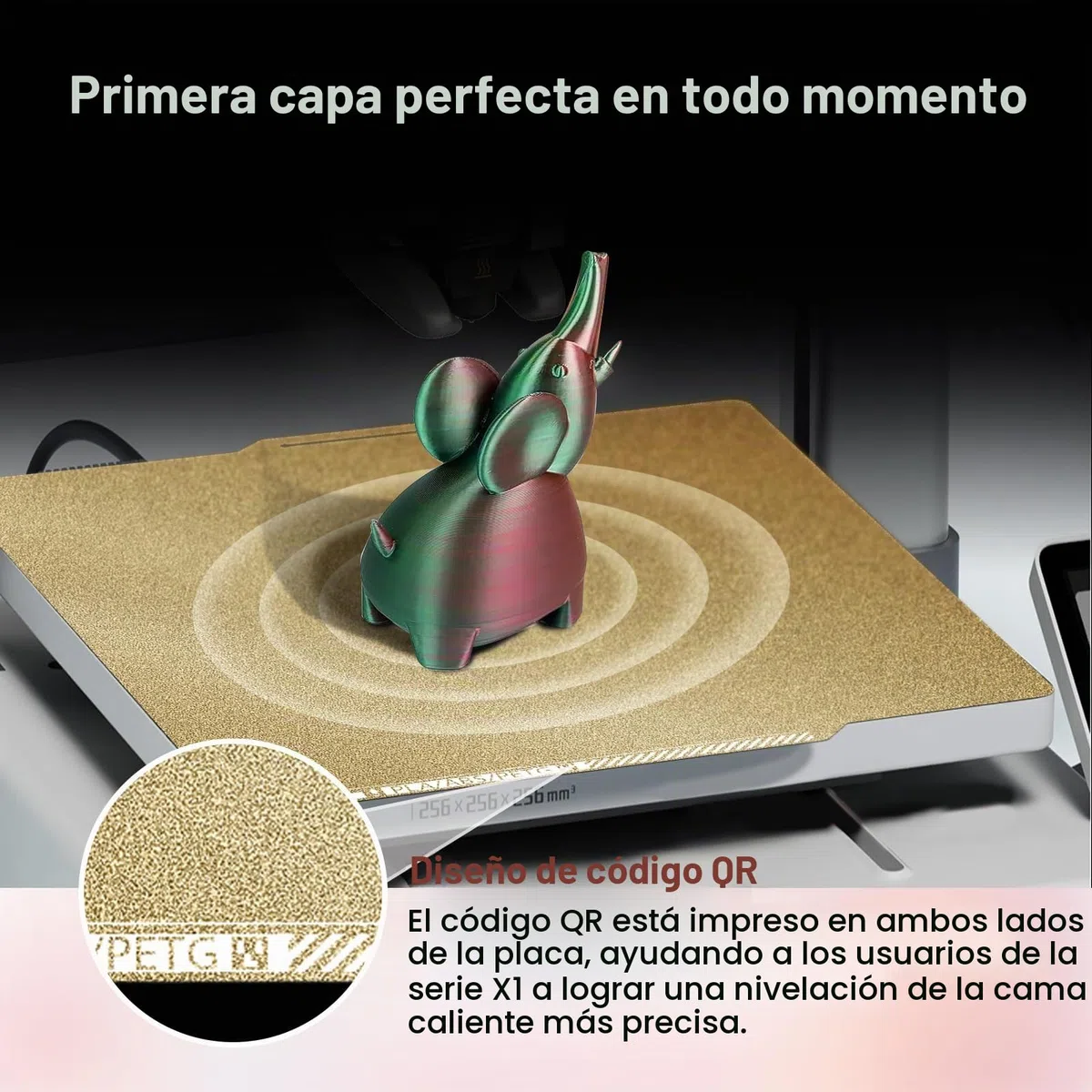 IdeaFormer PEI Placa de Construcción para Bambulab P1S X1C X1 P1P A1, Placa de Impresión PEI Texturizada Doble Cara para Bambu Lab P1S X1C A1 3D Impresora Plataformas