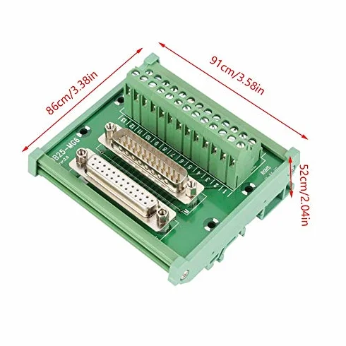 DB25 D-Sub Macho y hembra Placa de ruptura Tablero de terminales Bloque de terminales Montaje en riel DIN Módulo de interfaz Conector