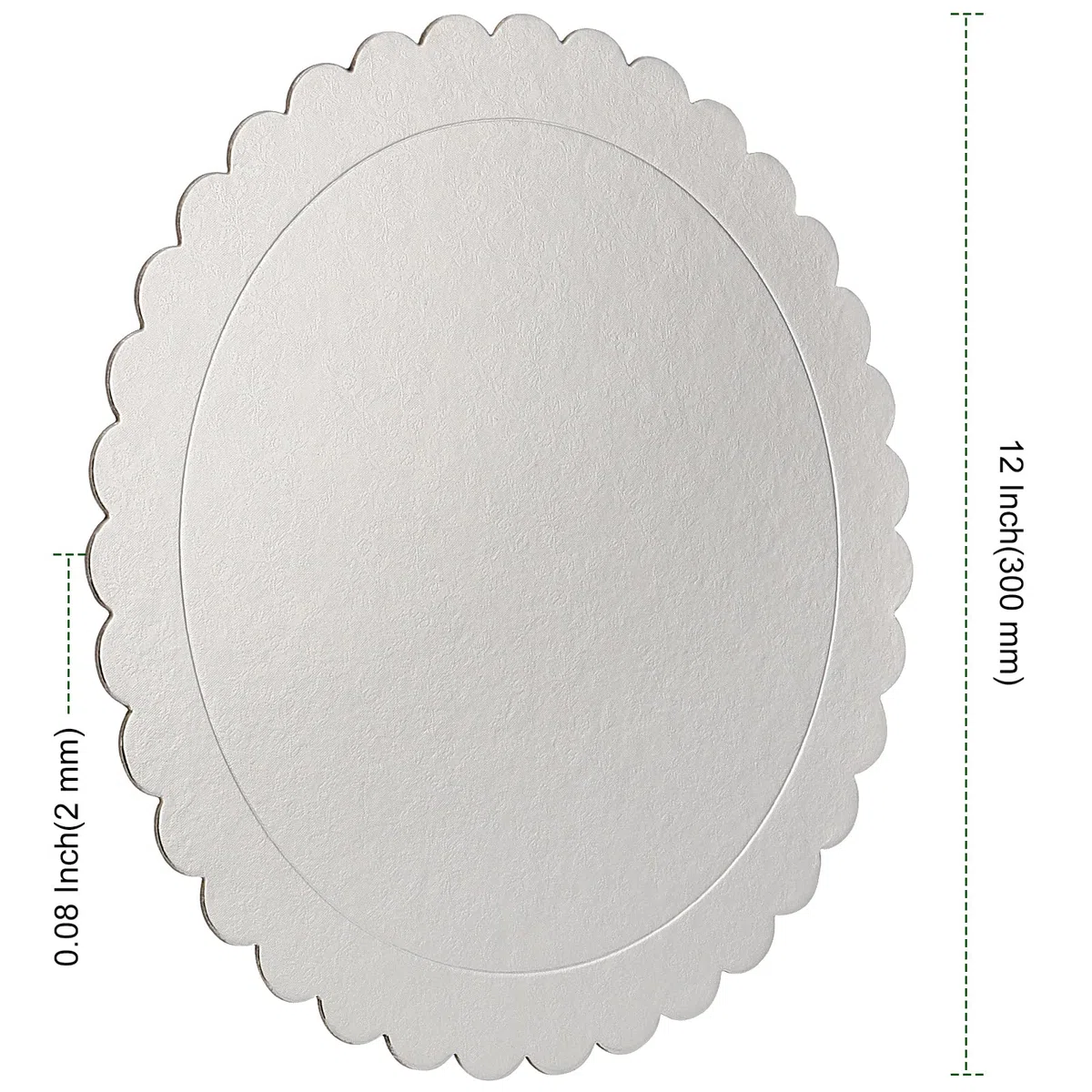 PINGEUI Paquete de 15 tablas redondas para tartas de 12 pulgadas, base de círculos festoneados de cartón plateado de 2 mm de grosor, tablas para tartas redondas de círculo para fiestas,pasteles