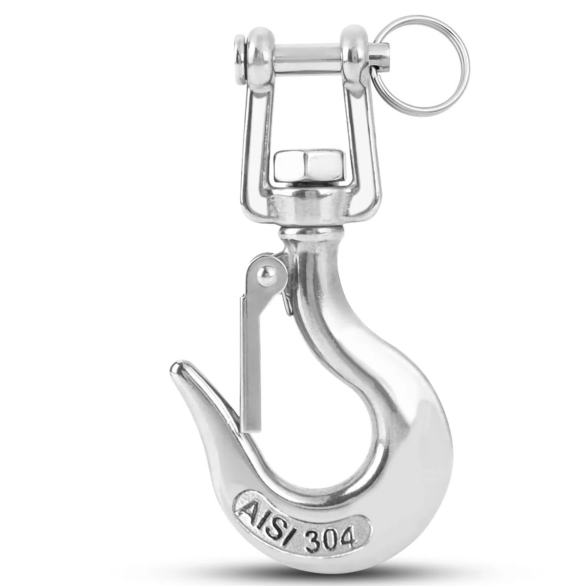 Tarea pesada Gancho de Elevación Remolque de Carga Cadena Horquilla Gancho Cabrestante Remolque Acero Horquilla Pestillo Seguridad Elevación Acero inoxidable 5/16 Inch 650kgf