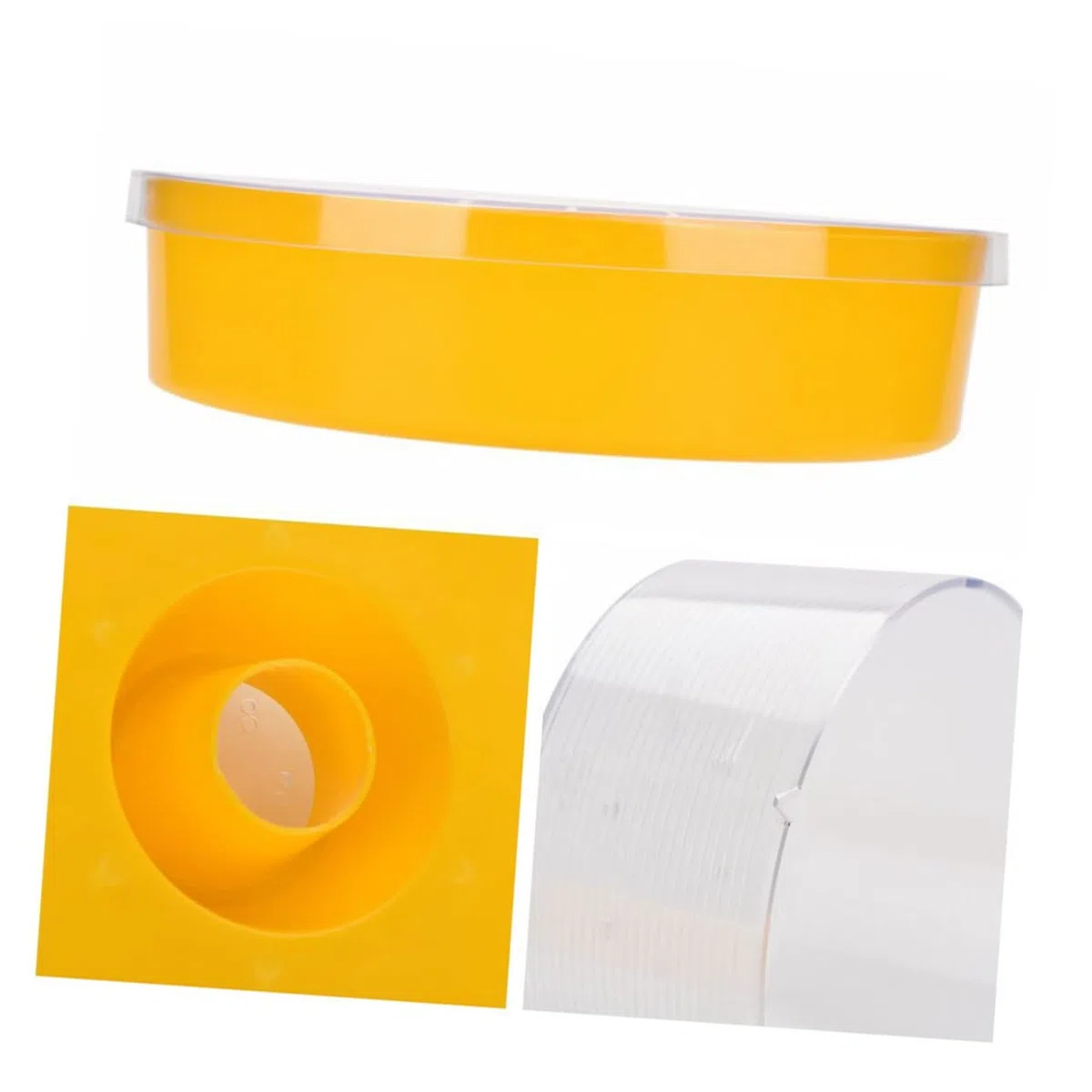 Toyvian 2 Comederos Redondos Amarillos Prácticos y Fáciles de Limpiar para Abejas de Plástico Herramienta de Apicultura Adecuado para Alimentación Rápida