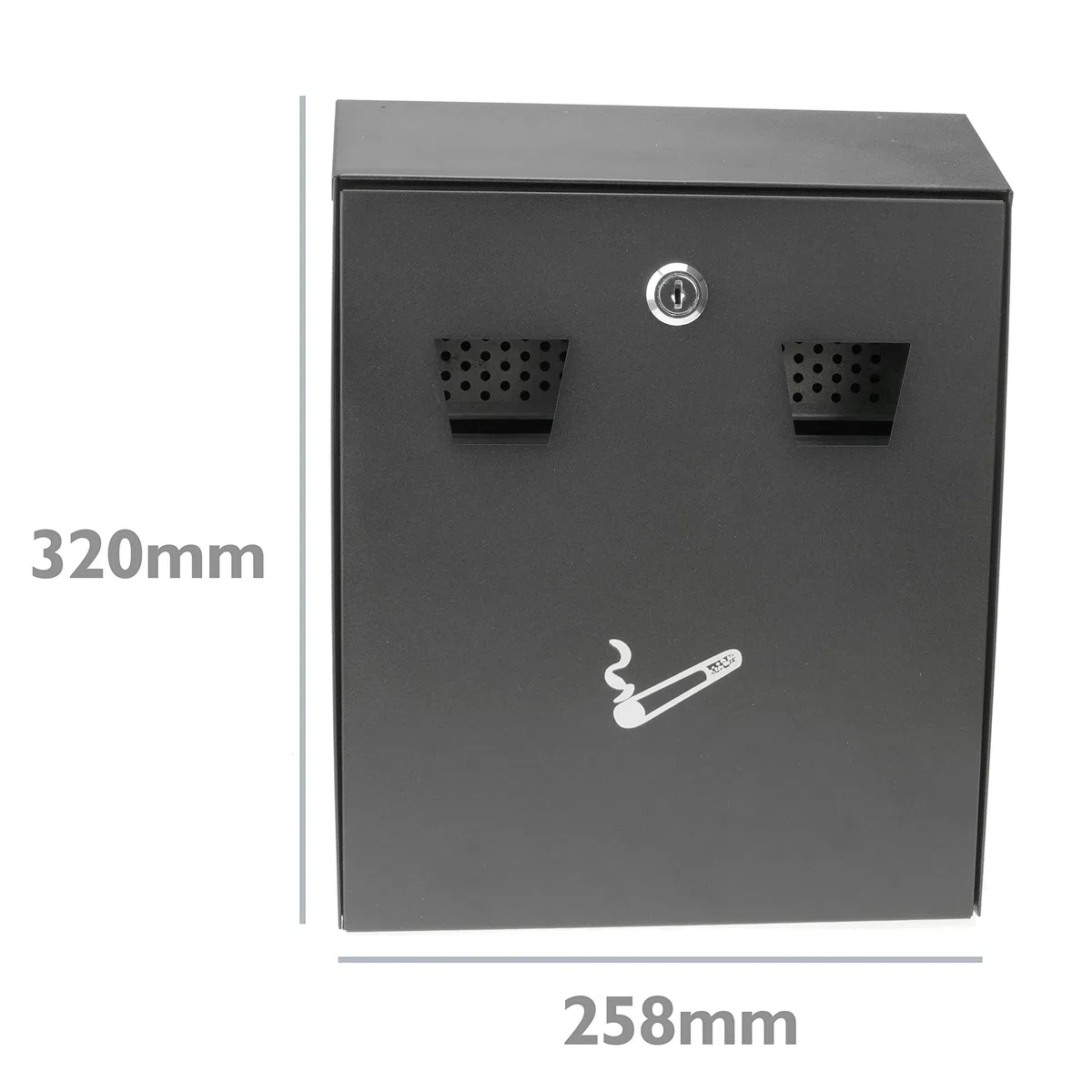 Cablematic BZ93-VCES Cenicero de Pared para Exterior, Negro, 258 x 77 x 320 mm