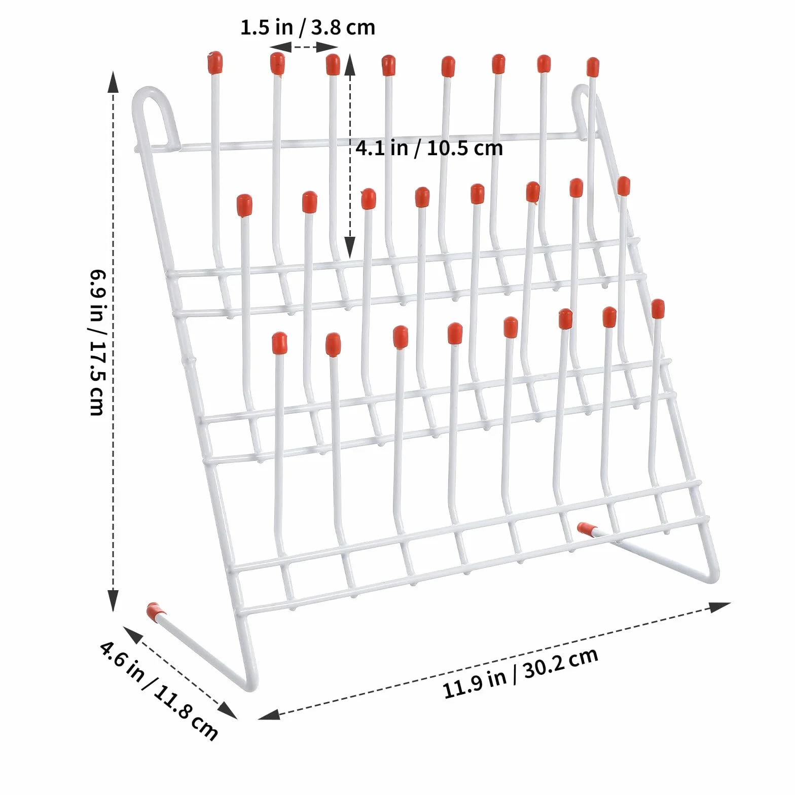 CLISPEED 24 estantes de drenaje de tubos de laboratorio, soporte de secado de metal para equipo de laboratorio de ciencia, estante de secado fácil de instalar, estilo clásico para uso en laboratorio