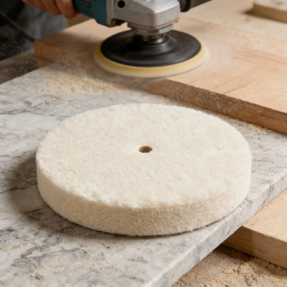 Rueda de pulido de lana plana de 250 mm x 40 mm, disco de pulido de fieltro fino o grueso para metal, acero inoxidable, madera, plástico para acabado de superficies, almohadilla de lana comprimida