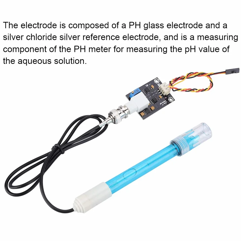 VBESTLIFE Módulo de Sensor de pH de 5 V + Sensor de código de Prueba de electrodo Compuesto de sonda de pH con Conector BNC