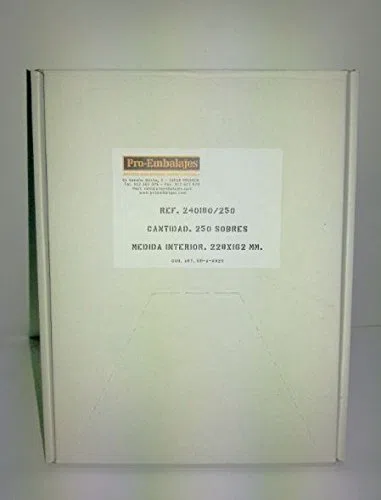 250 Sobres portadocumentos CONTIENE DOCUMENTACION "PACKING LIST" - Ref. 240180/250 - Tamaño interior: 228x165 mm.