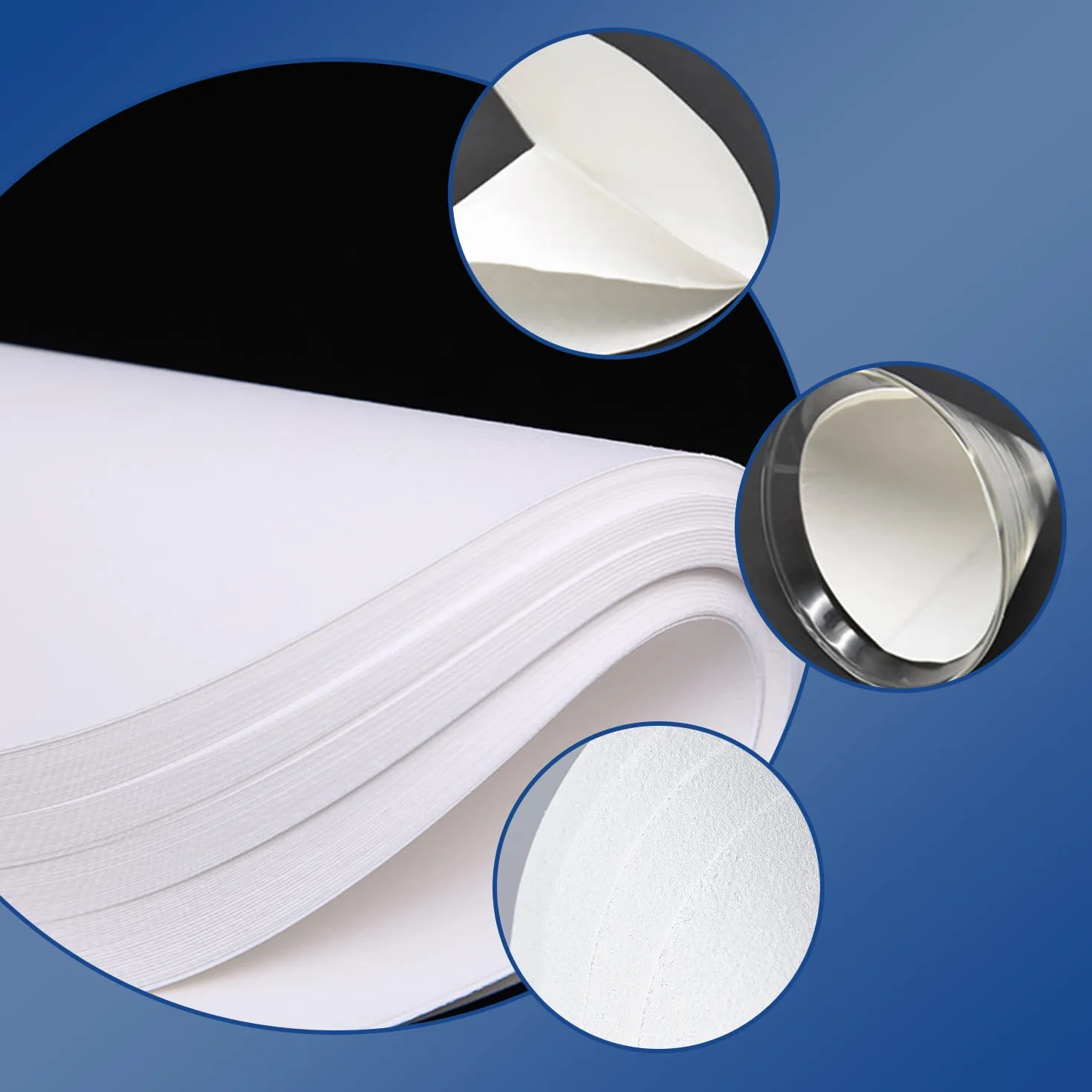 100 Pcs Papel de Filtro Cualitativo de Laboratorio de Flujo Medio Papel Filtro Circular Papel Filtro Plegado 90mm de Diametro para Laboratorio de Filtración