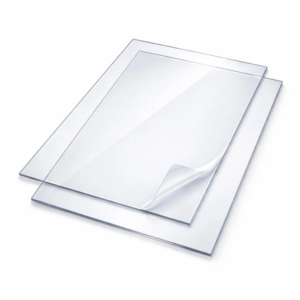 Pack 2 ud Placas de Policarbonato Compacto Transparente 3 mm A3 – 420x297mm Lamina Rigida Alta Resistencia a Impactos con Film Protector Doble Cara (3 mm - A3)
