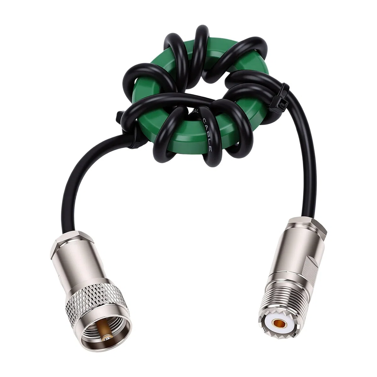 Eujgoov Choque de Onda Corta HF 1,8 a 50 MHz Balun Anti Interferencias Alta Potencia FT8 Núcleo de Ferrita de Zinc Dedicado Choque de Modo Común de 50 Mm para Radioaficionado