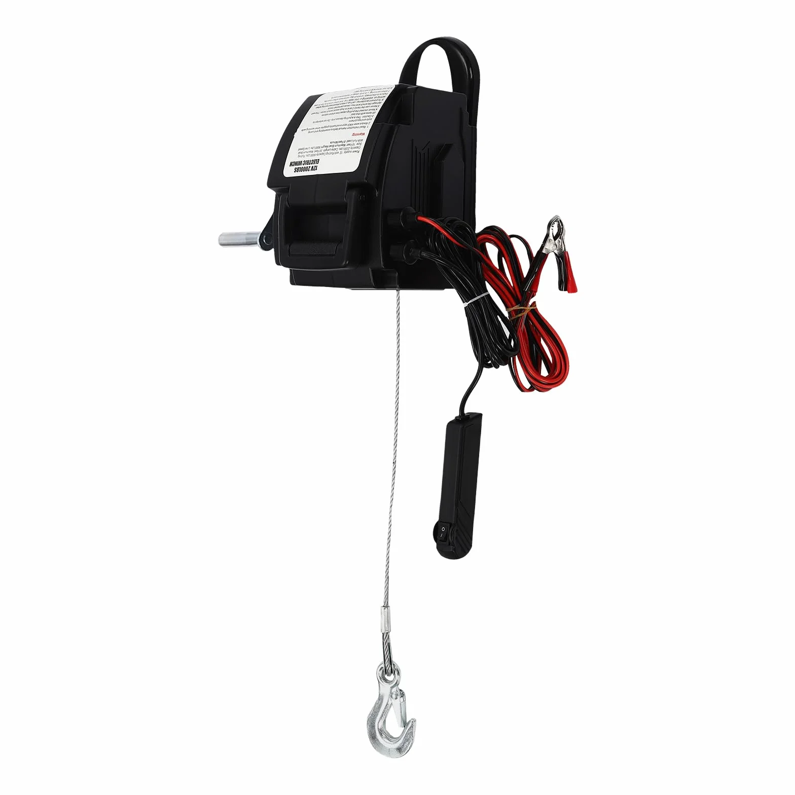 Cabrestante eléctrico de 12 V – Cabrestante de motor de cable de alto rendimiento con 300 W y 2721 kg de fuerza de tracción, caja de engranajes de acero para coches, remolques, remolques para barcos