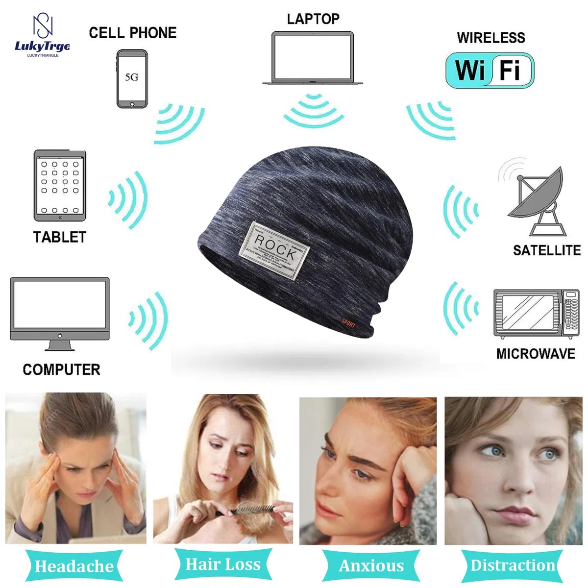 Gorro de protección EMF, sombrero Faraday unisex, gorra elástica con bloqueo de radiación para microondas