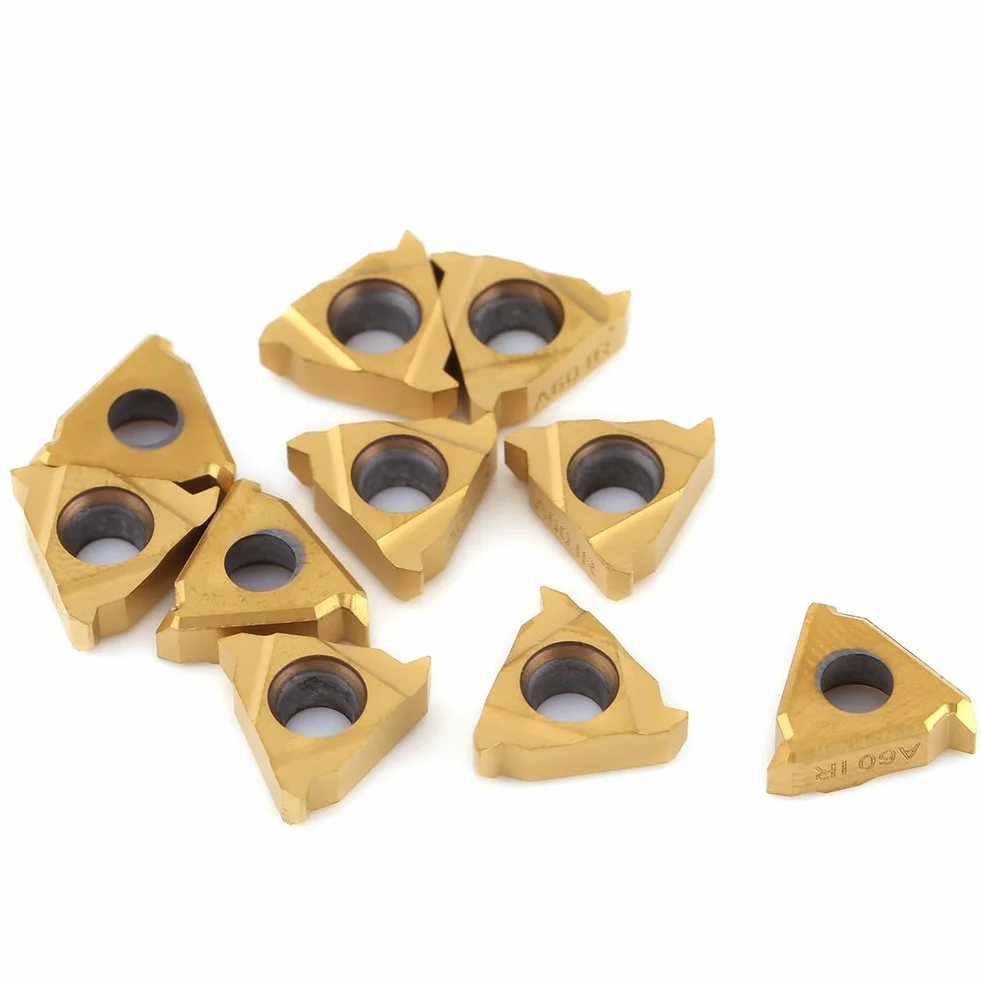 10 piezas de insertos de carburo, herramienta de torneado de torno con cuchilla CNC 11IR A60 con caja