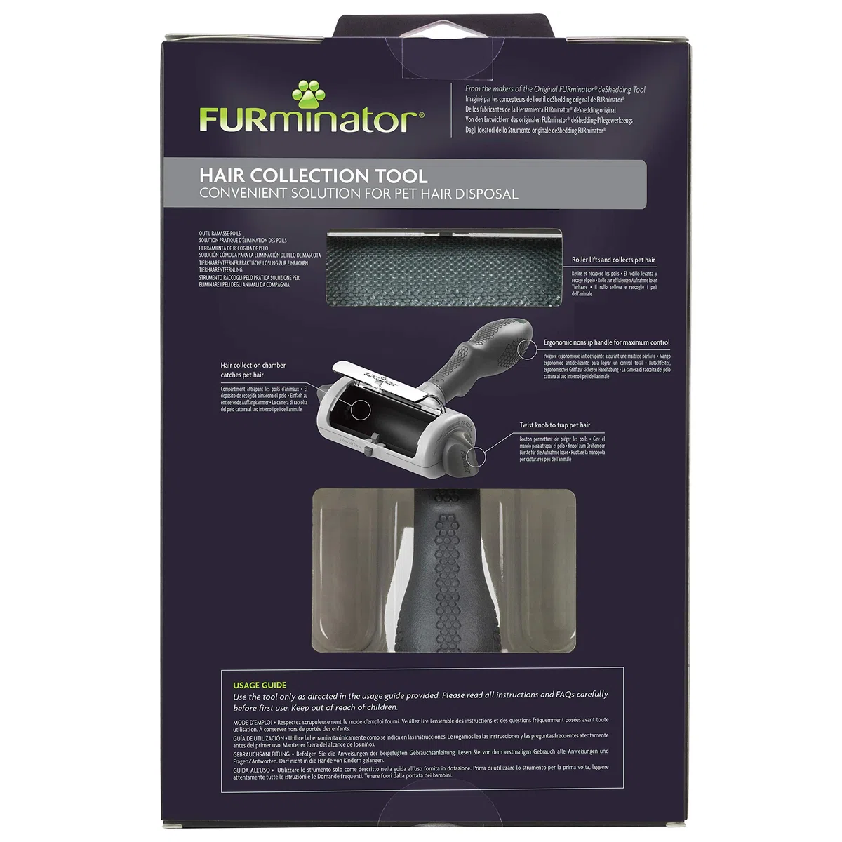 FURminator Herramienta de recogida de pelo, cepillo quitapelusas reutilizable para eliminar pelos sueltos de perros y gatos de ropa, muebles y telas