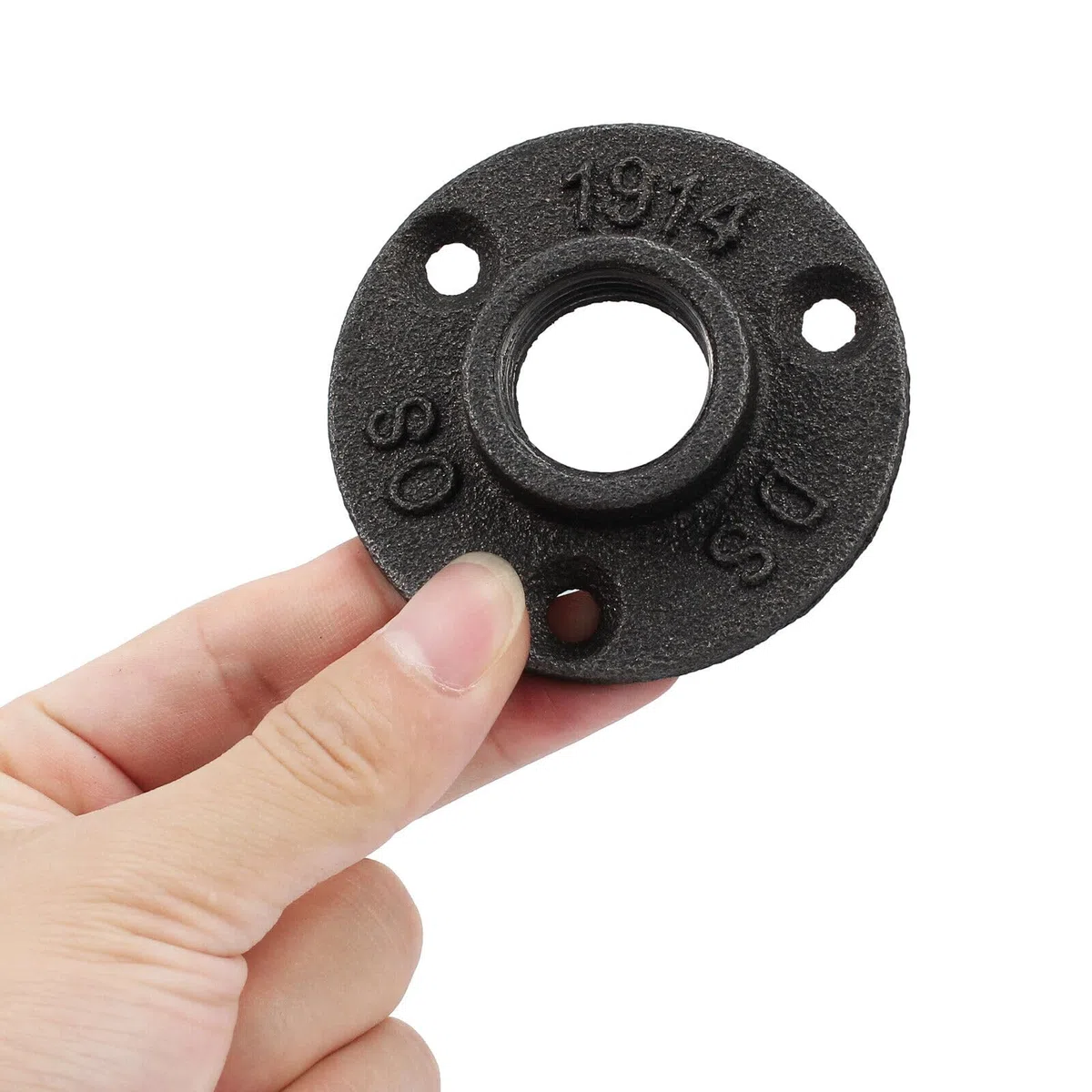 Brida de tubería negra, 10 unidades de 3/4 pulgadas con 3 agujeros, rosca de metal BSP, brida para tuberías, hierro maleable para tubos industriales, muebles, bares, restaurantes, hoteles y