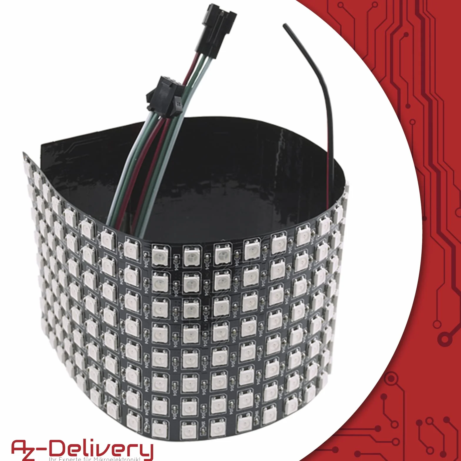 AZDelivery 5 módulos LED WS2812B Matrix RGB personalizables WS2811 WS2812 IC LED Pixel Panel con una Matrix Screen Board con soporte RGB
