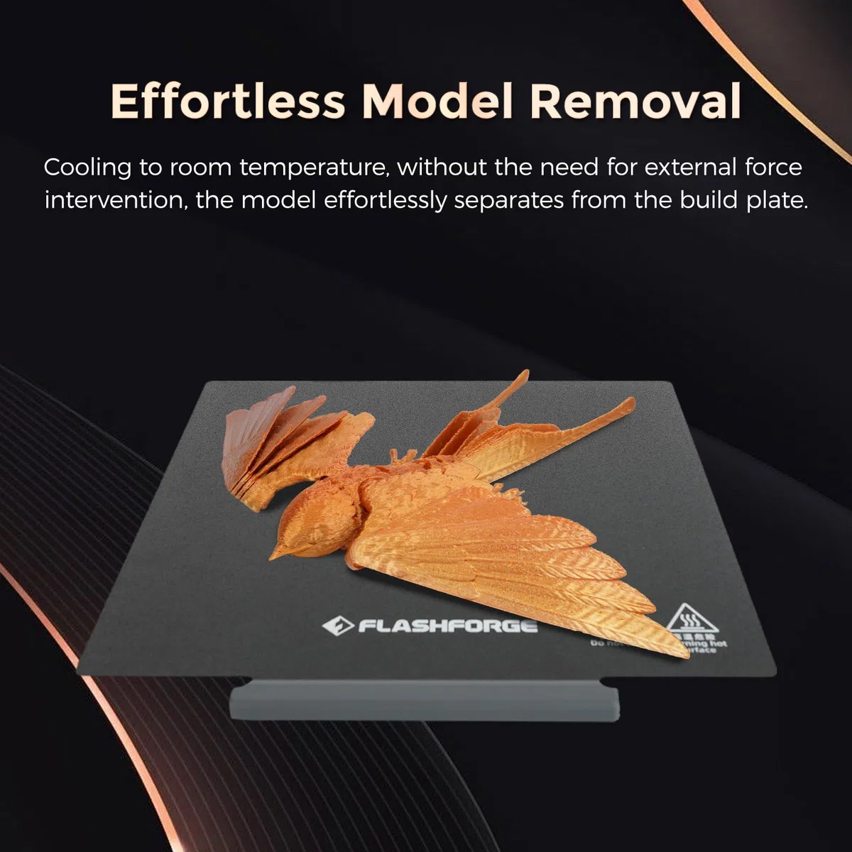 FLASHFORGE Adventurer 5M/5X/5M PRO Plataforma revestida de polvo PEI, desmontaje del modelo sin herramientas, separación automática tras el enfriamiento,Piezas para impresoras 3D AD5M/AD5M PRO/AD5X