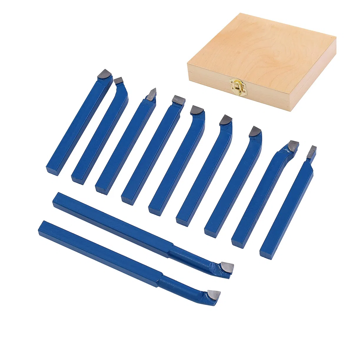 KATSU 11 Piezas Torno Torneado Fresado Juego de Herramientas de Corte 8 x 8mm Punta de Carburo Cementado Punta Soldada Cortador de Soldadura para Tornos CNC Ingeniería Metalúrgica 11011808