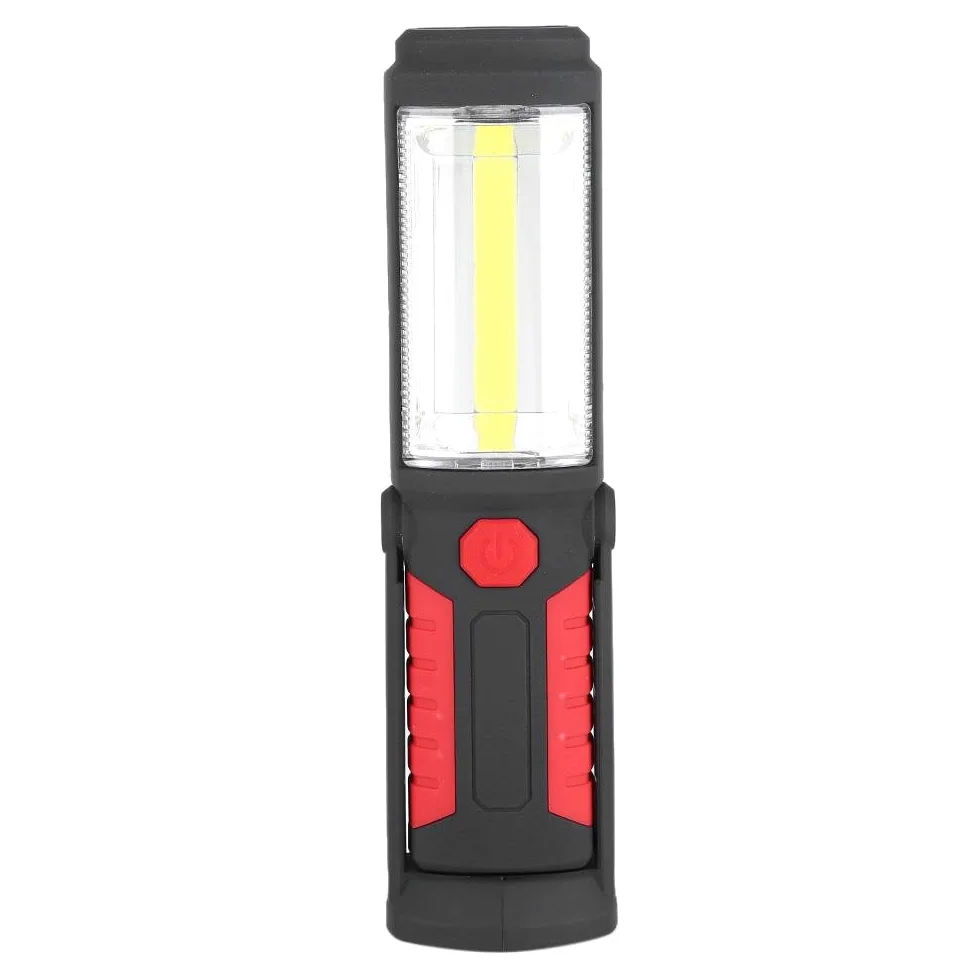 Fdit Luz de Trabajo de LED 3W COB Recargable Linterna LED Luces de Trabajo de Emergencia con Soporte Magnético Luz de Antorcha de Rotación de 180 Grados Carga de USB (Rojo)