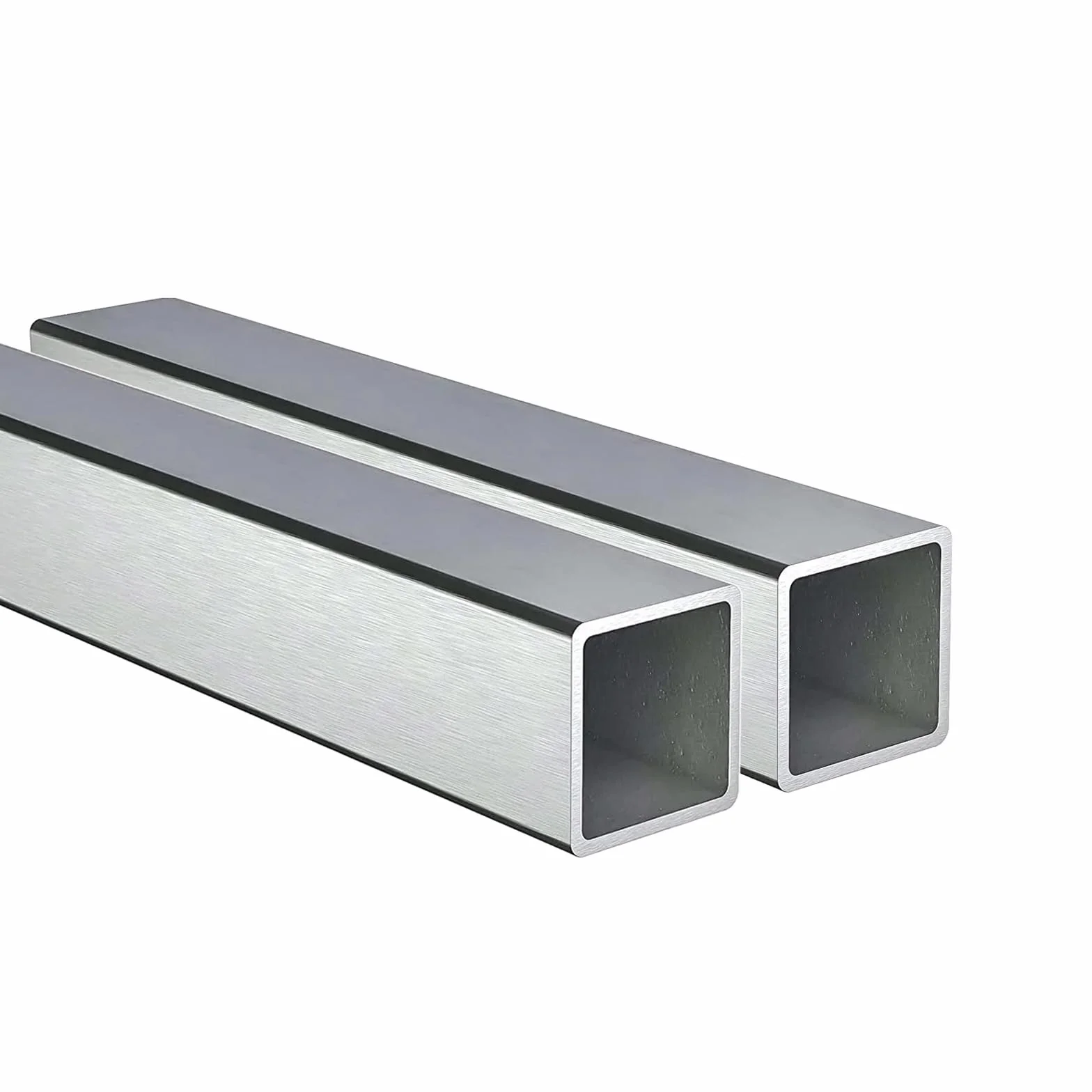 Tubo cuadrado de acero inoxidable 304, 2 unidades, 20 mm x 20 mm x 200 mm, grosor de pared de 2 mm, tubos cuadrados de metal
