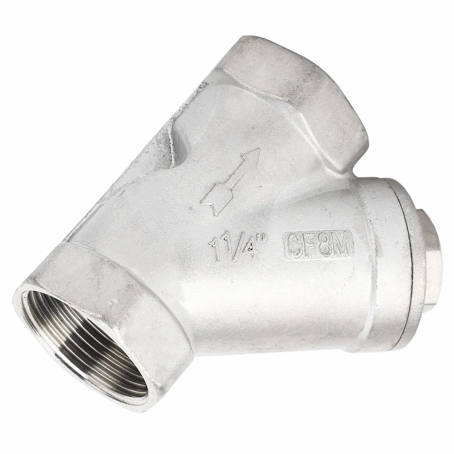 Filtro Tipo Y, Rosca DN32 de 1-1/4 Pulgadas Válvula de Filtro de Acero Inoxidable 304 Instalación de Tuberías Válvula de Filtro de Malla Filtro de Bomba Tipo Y para Agua, Aceite,