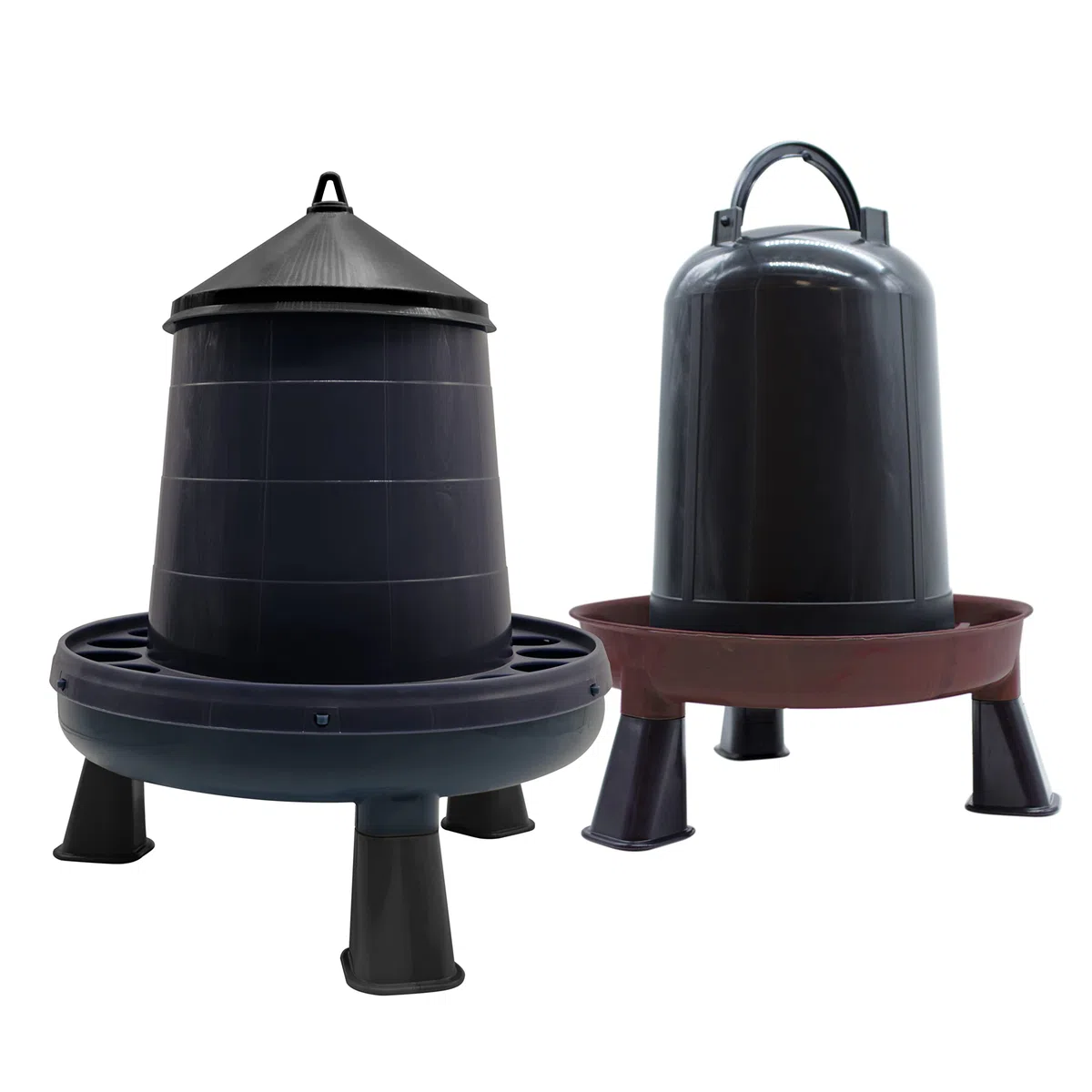 FINCA CASAREJO Pack Comedero Gallinas + Bebedero Gallinas - Plástico Reciclado - Tolva 8kg con Patas + Bebedero 10L con Patas