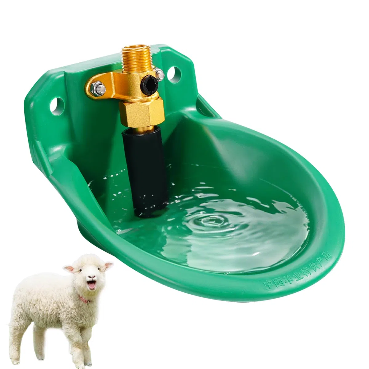 Bebedero Automático Verde para Cabras Abrevadero para Ovejas Abrevadero para Ganado Bebedero para Lechones Perros (Válvula de Agua de Cobre)