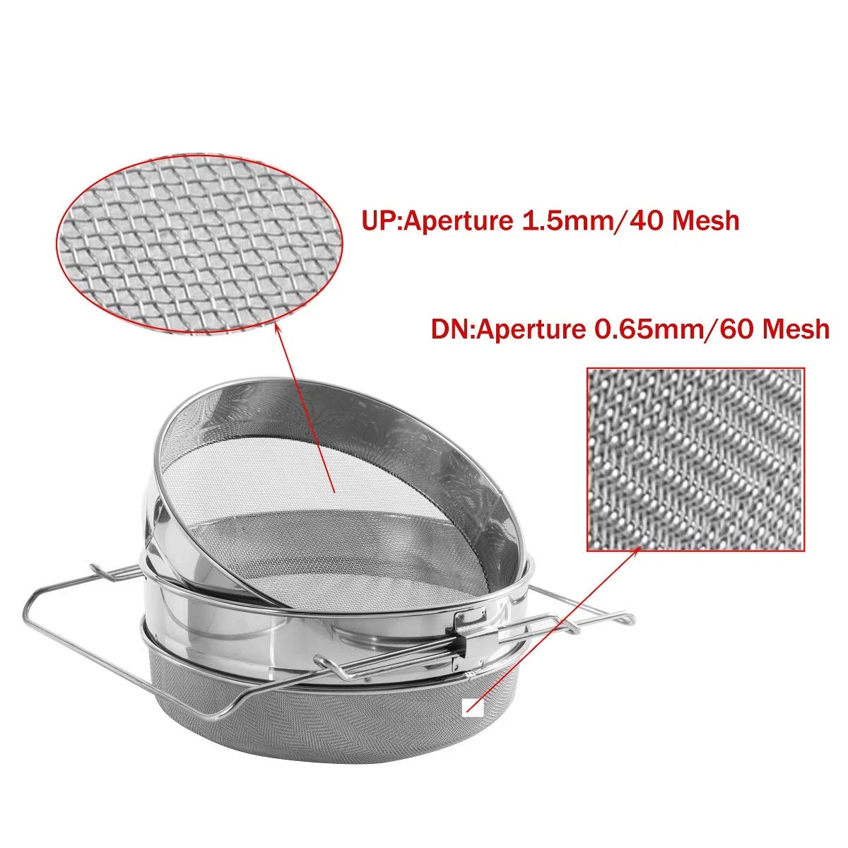 ZffXH Filtro de escombros de tamiz de abeja doble de acero inoxidable de miel