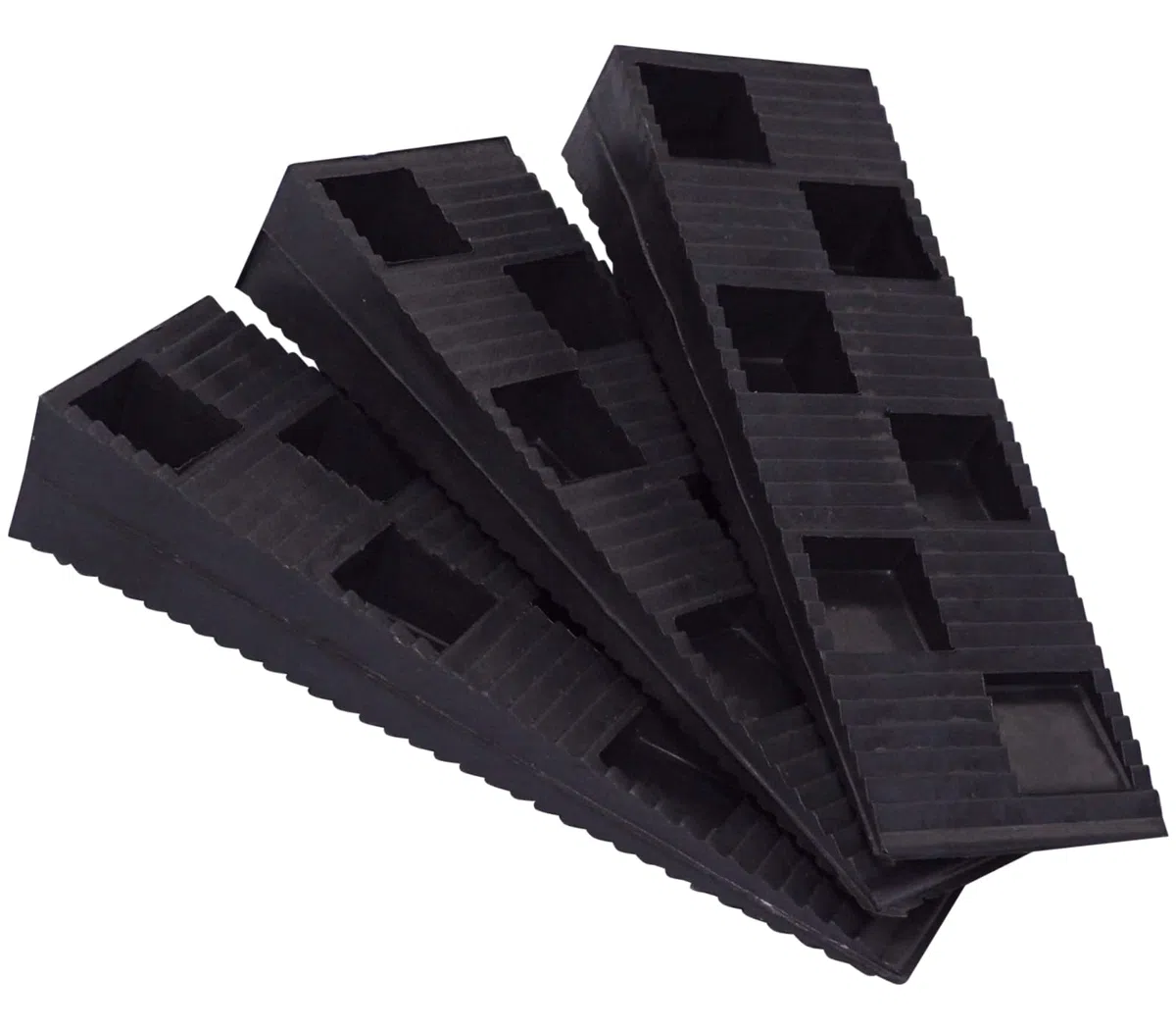 SKIR'CO (40 piezas) Cuñas Acanaladas de Plástico Negro, 90 x 30 x 15 mm, Cuñas de Montaje, para Nivelación y Espaciado