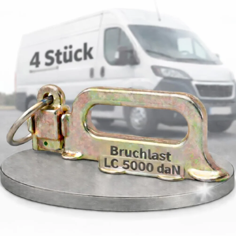 NTG Ajuste cuádruple – Robusto carril de aerolínea con 5000 daN – Herraje de extremo galvanizado para carril de amarre – Accesorios resistentes para asegurar la carga – 4 piezas